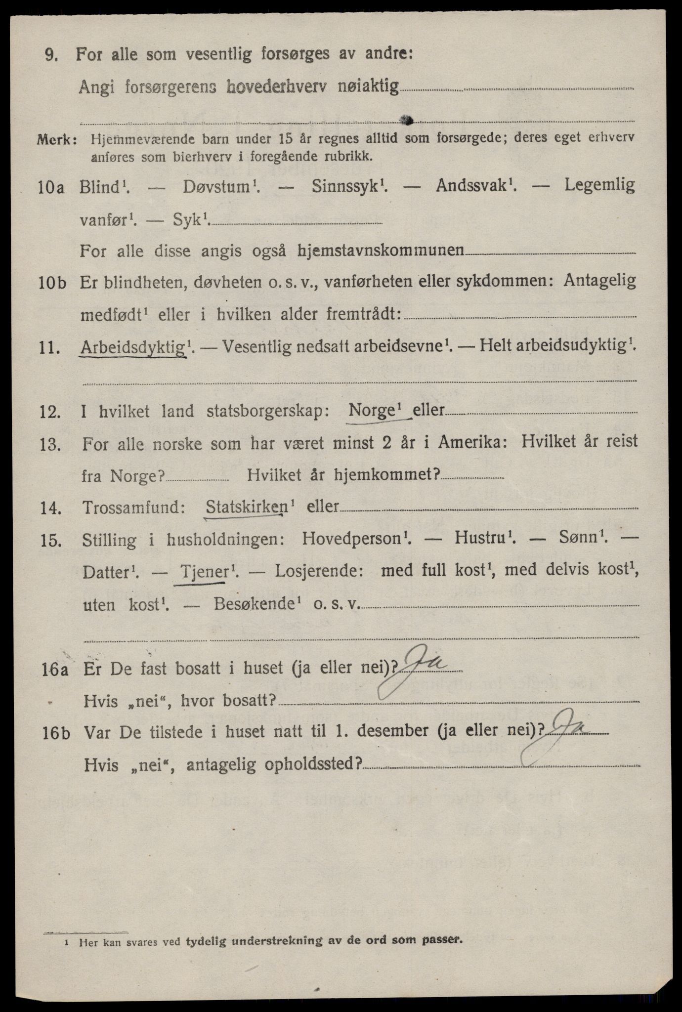 SAST, 1920 census for Klepp, 1920, p. 5397