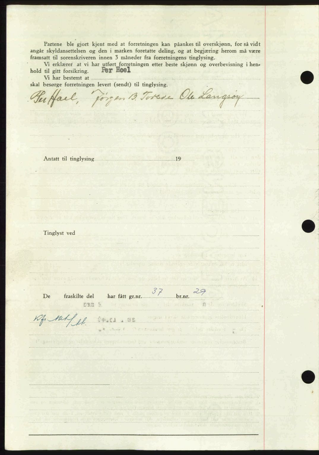 Nordmøre sorenskriveri, AV/SAT-A-4132/1/2/2Ca: Mortgage book no. A110, 1948-1949, Diary no: : 112/1949