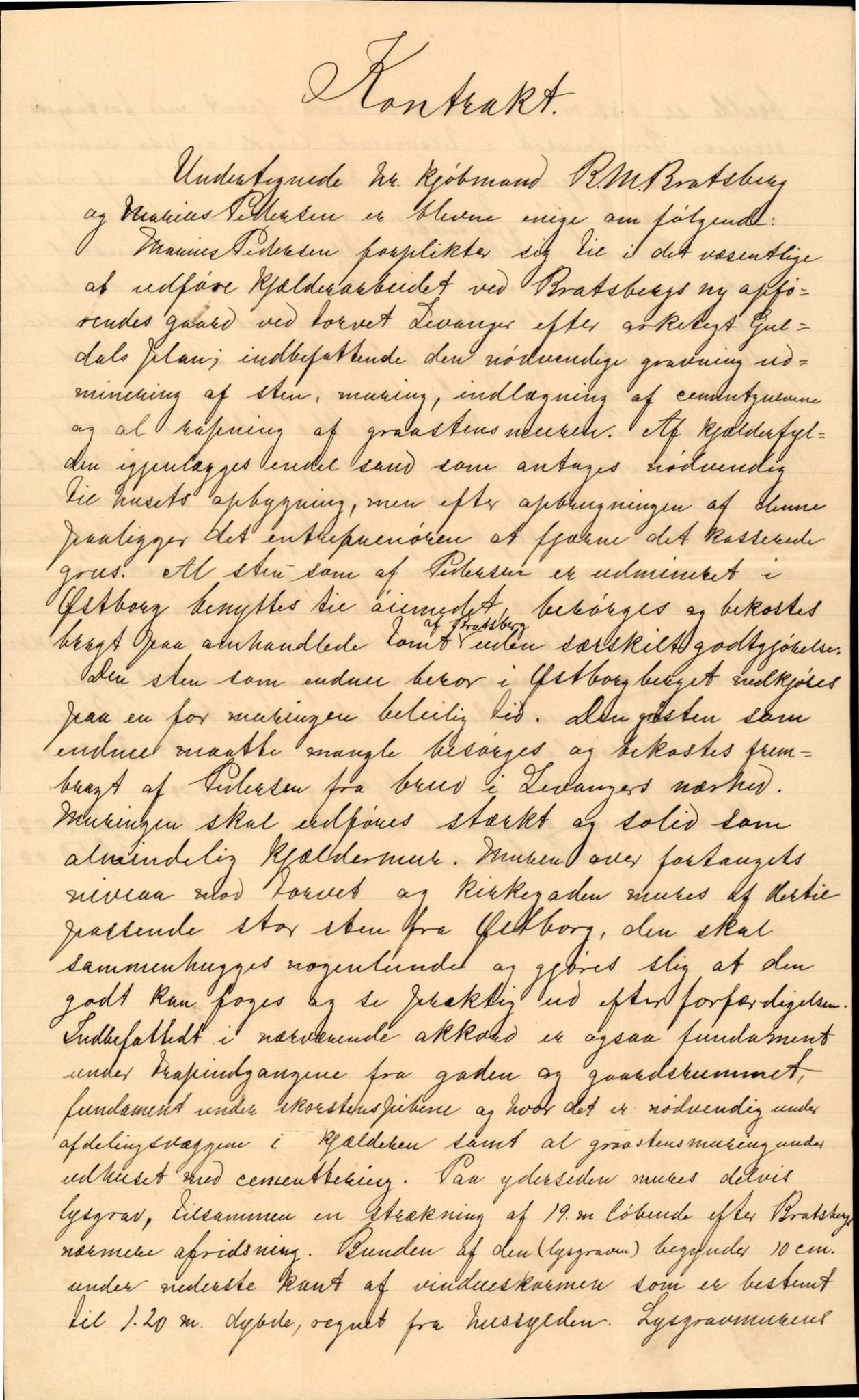 Bård Toldnes samling - lokalia fra Levanger, TIKA/PA-1549/F/L0008: Marius Pedersens murerarbeide vedkommende, 1899