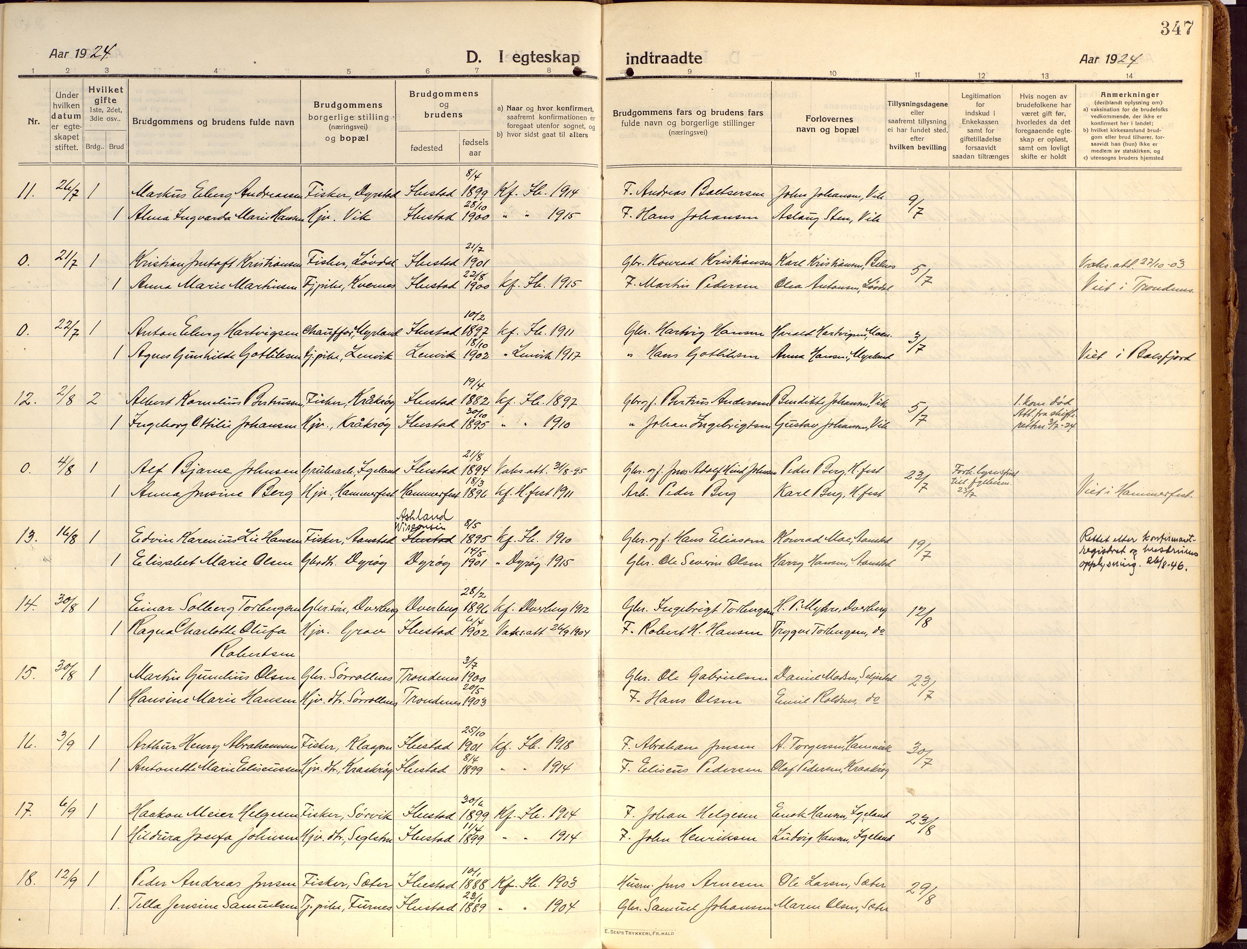 Ibestad sokneprestembete, AV/SATØ-S-0077/H/Ha/Haa/L0018kirke: Parish register (official) no. 18, 1915-1929, p. 347