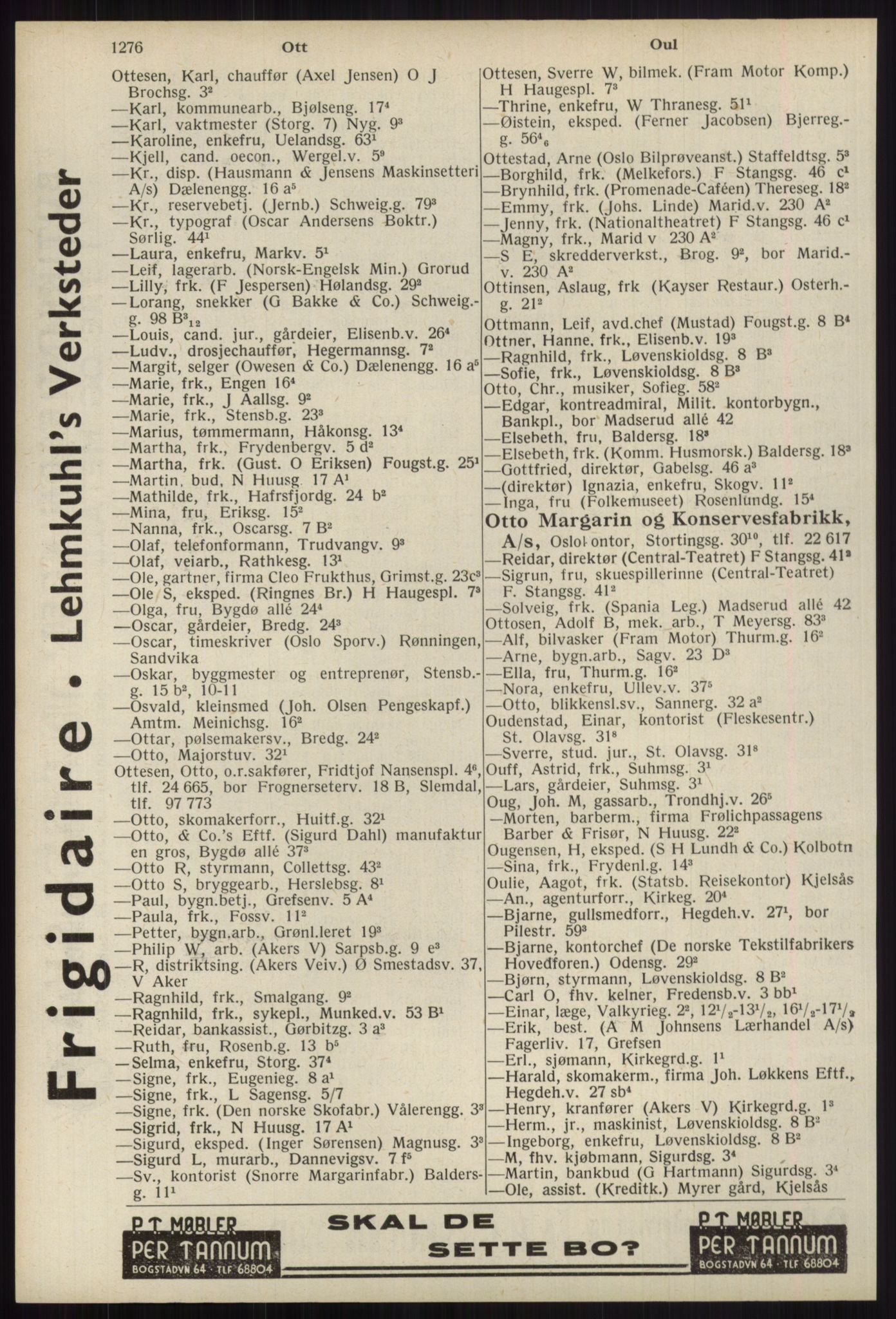 Kristiania/Oslo adressebok, PUBL/-, 1939, p. 1276