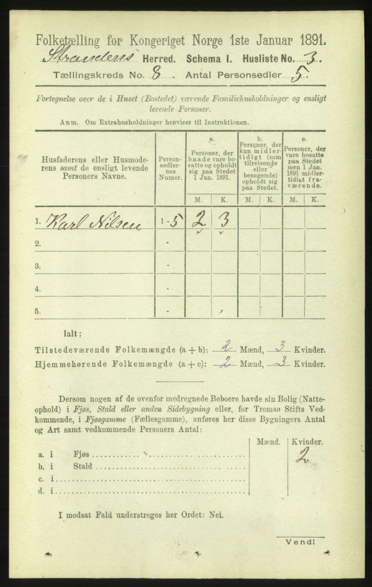 RA, 1891 census for 1525 Stranda, 1891, p. 1757