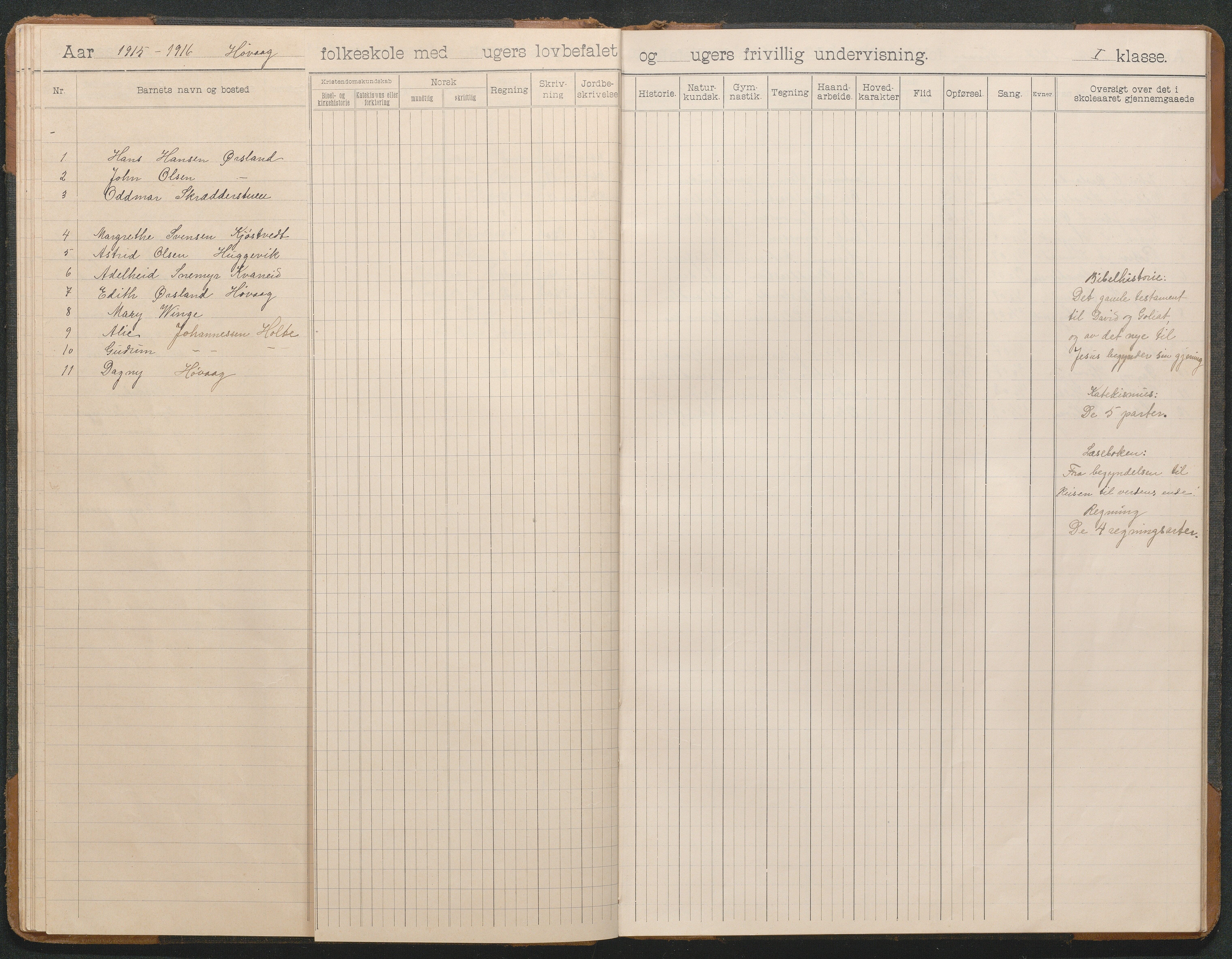 Høvåg kommune, AAKS/KA0927-PK/2/2/L0011: Høvåg - Skoleprotokoll, 1903-1943