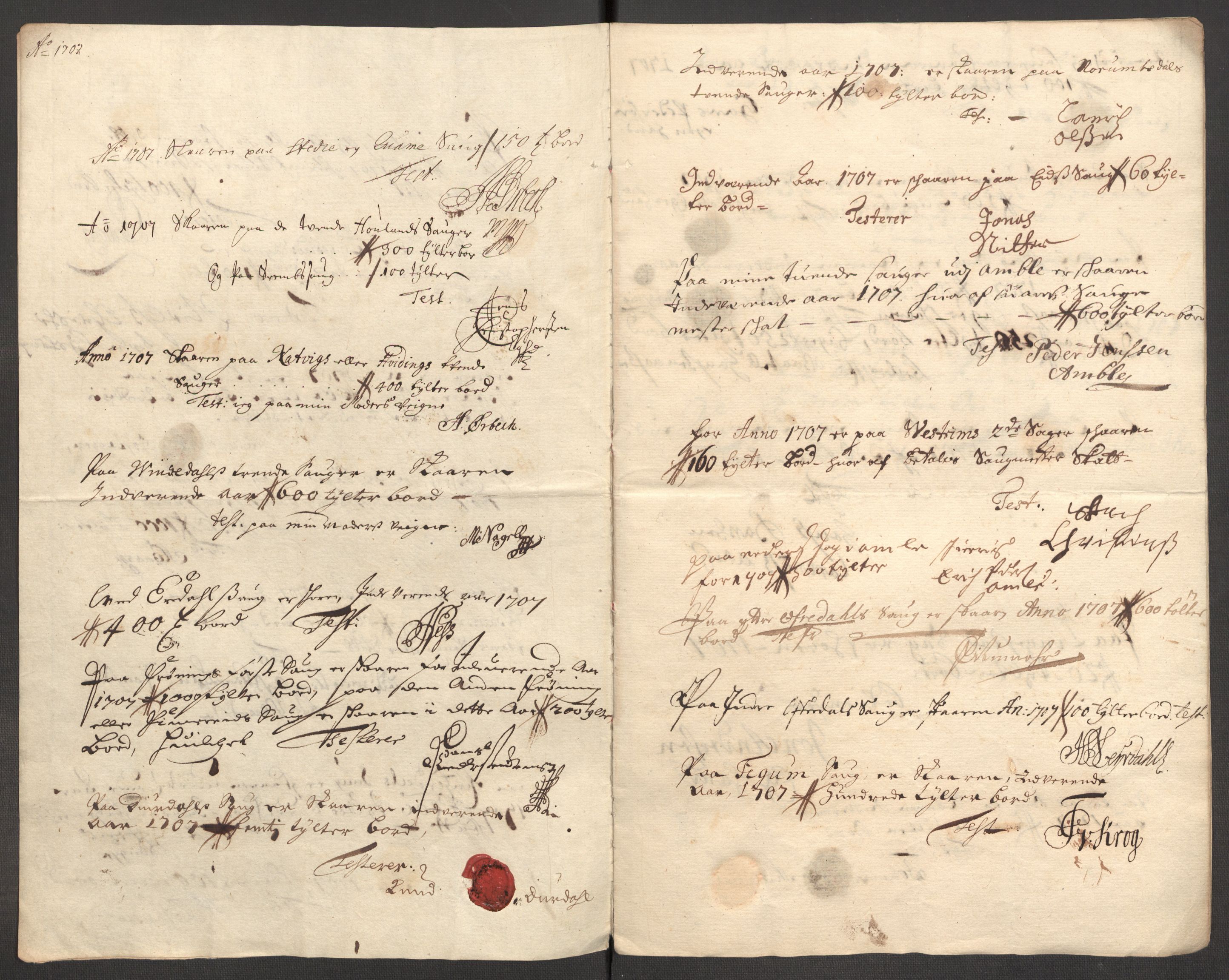 Rentekammeret inntil 1814, Reviderte regnskaper, Fogderegnskap, RA/EA-4092/R52/L3314: Fogderegnskap Sogn, 1705-1707, p. 551