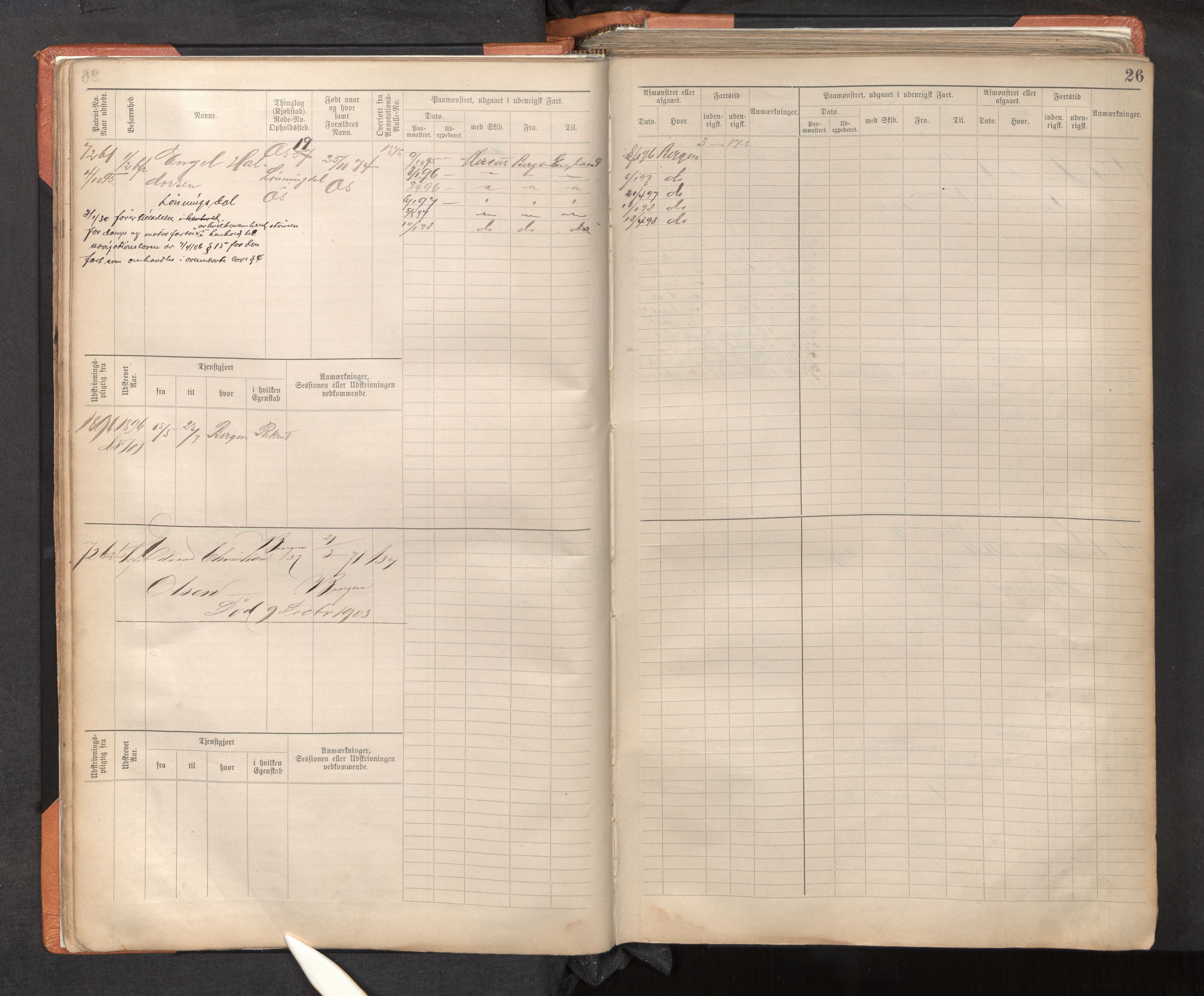 Innrulleringssjefen i Bergen, AV/SAB-A-100050/F/Fc/L0012: Sjøfartshovedrulle, nr. 7211 - 8168, 1895-1900, p. 26