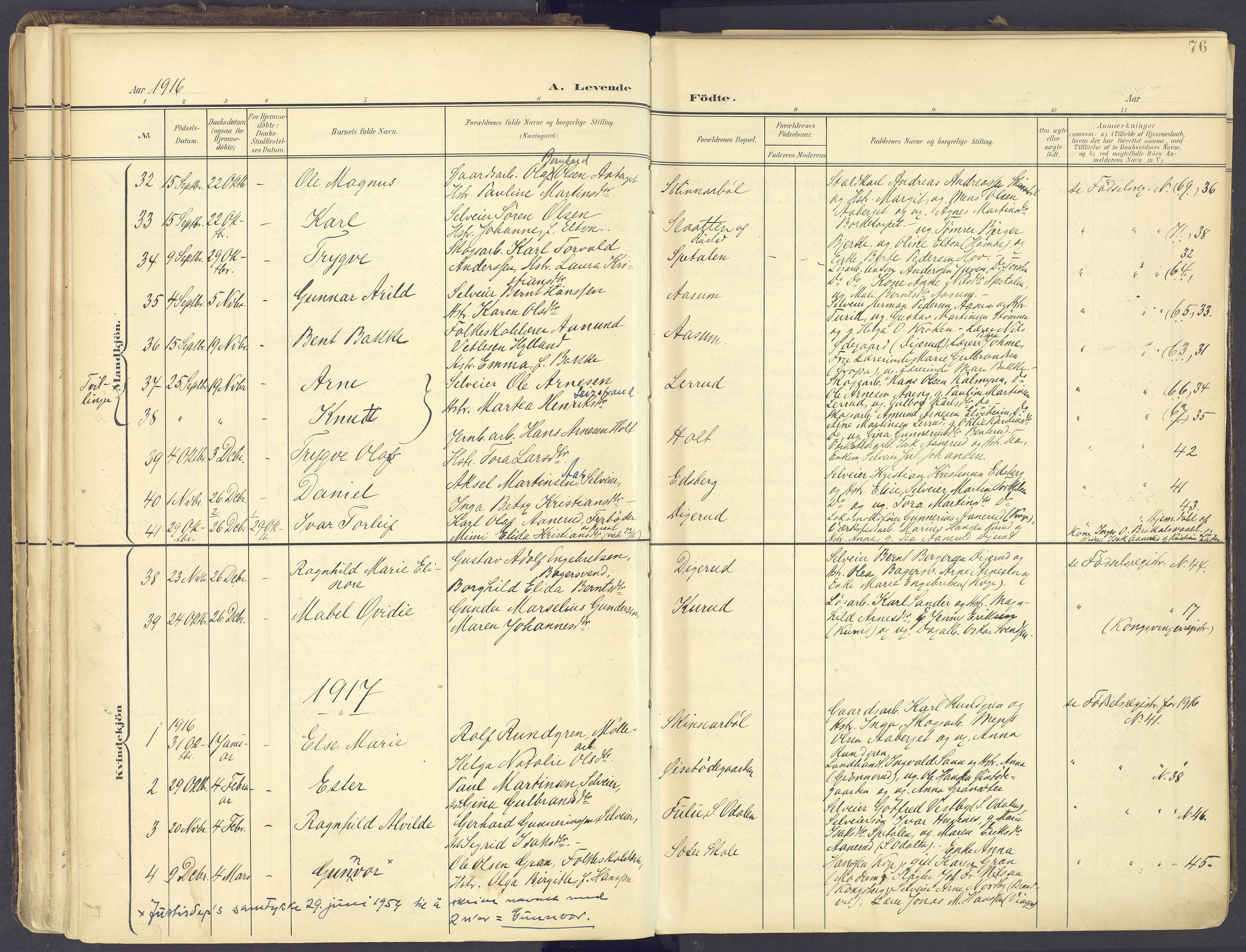 Vinger prestekontor, AV/SAH-PREST-024/H/Ha/Haa/L0017: Parish register (official) no. 17, 1901-1927, p. 76