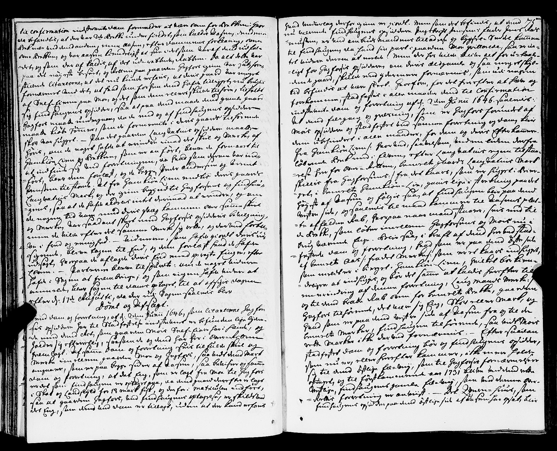 Nordland og Finnmarks lagstol, AV/SAT-A-5608/X/L0006: Justisprotokoll, 1730-1740, p. 74b-75a