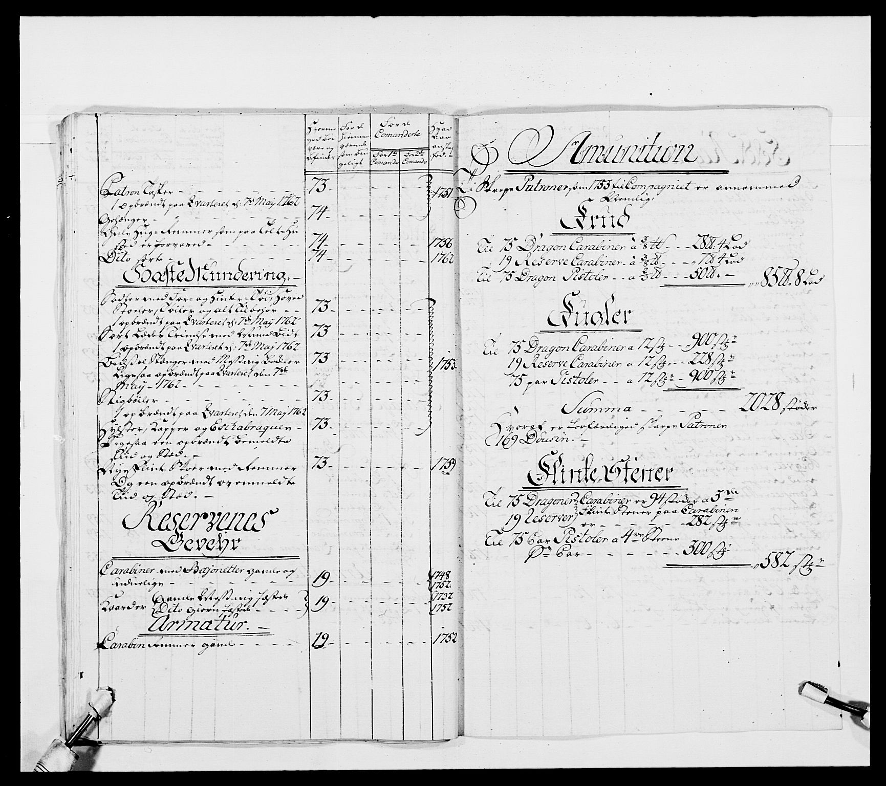 Kommanderende general (KG I) med Det norske krigsdirektorium, AV/RA-EA-5419/E/Ea/L0480: 3. Sønnafjelske dragonregiment, 1765-1767, p. 380