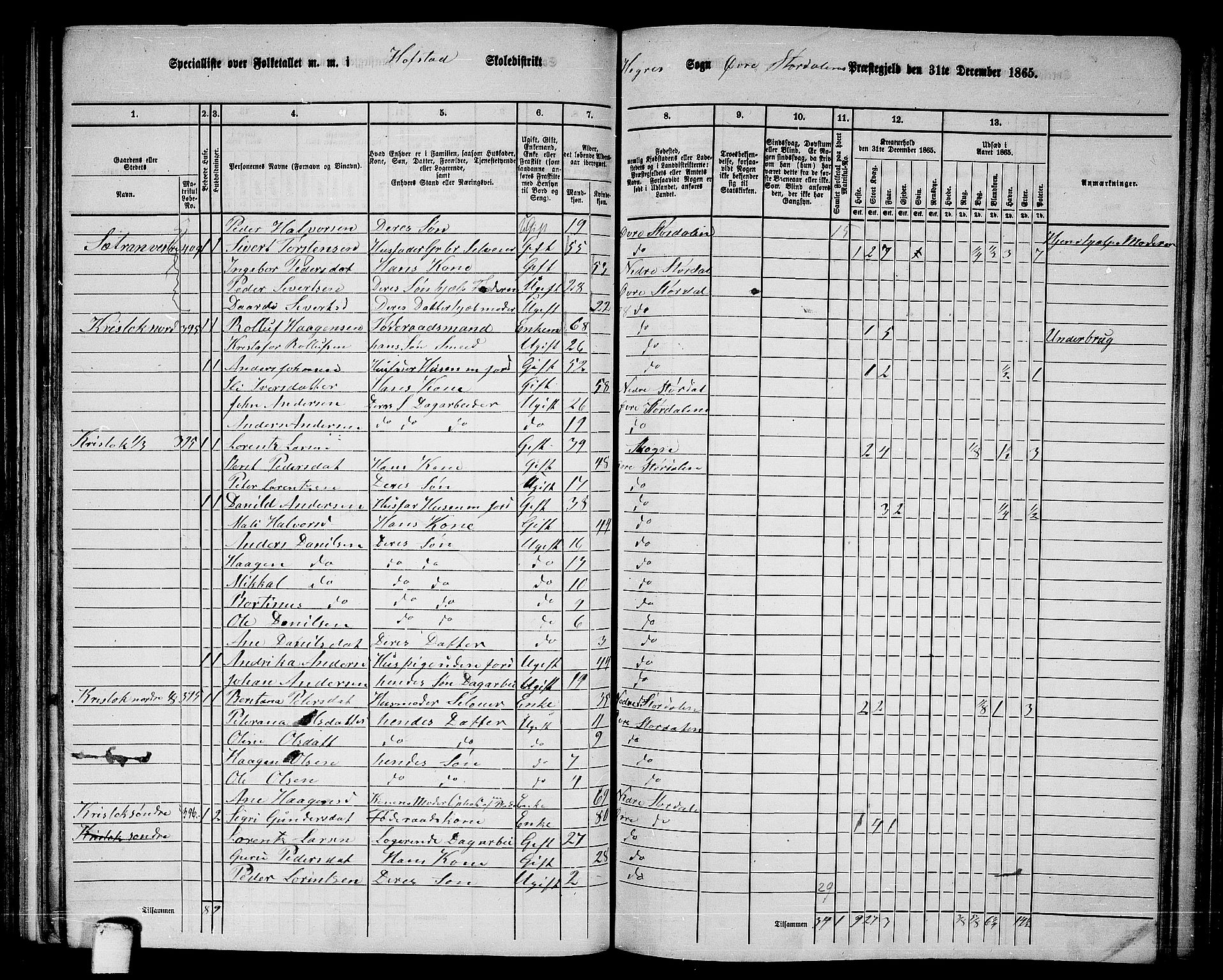 RA, 1865 census for Øvre Stjørdal, 1865, p. 85