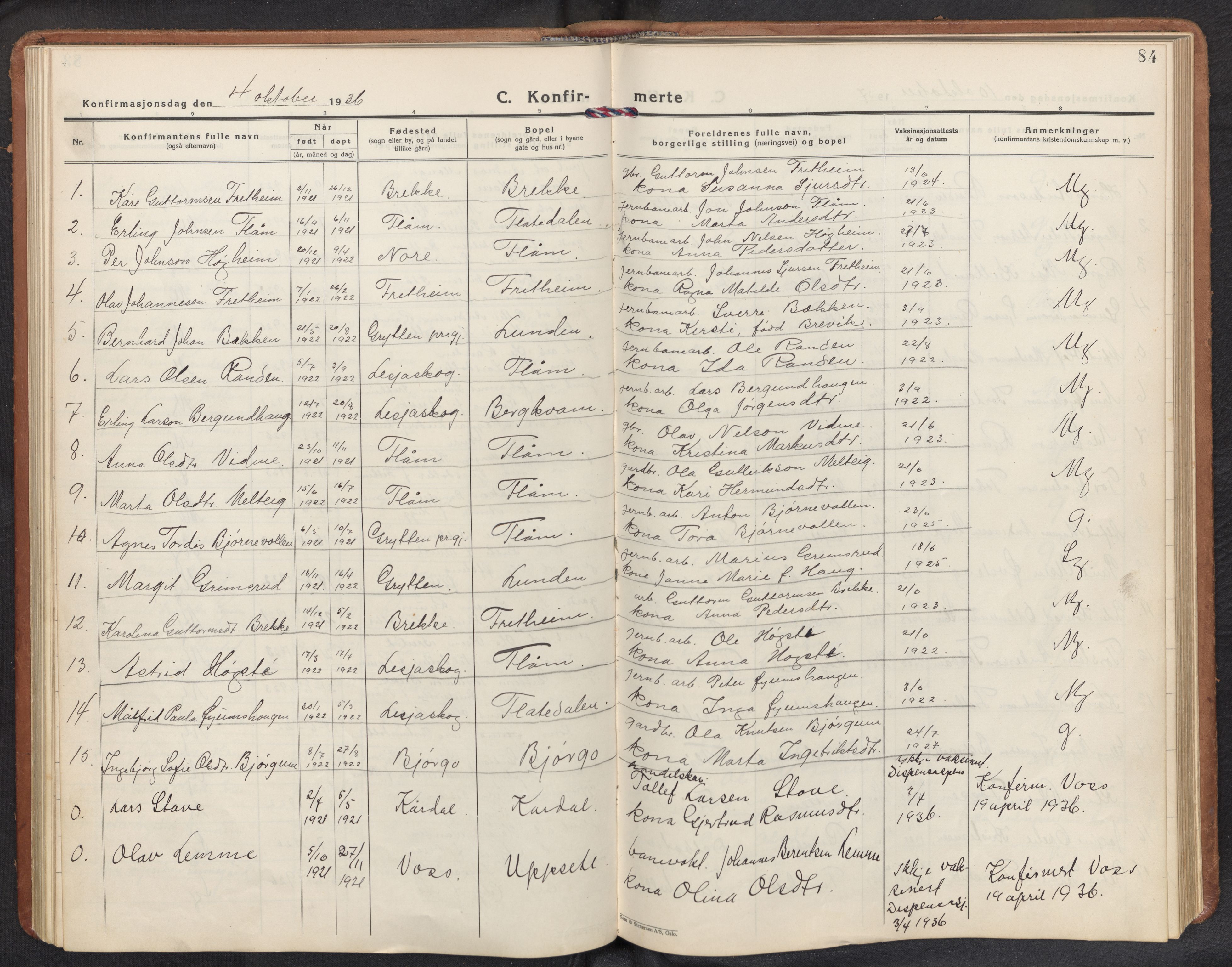 Aurland sokneprestembete, SAB/A-99937/H/Hb/Hbb/L0003: Parish register (copy) no. B 3, 1929-1972, p. 83b-84a