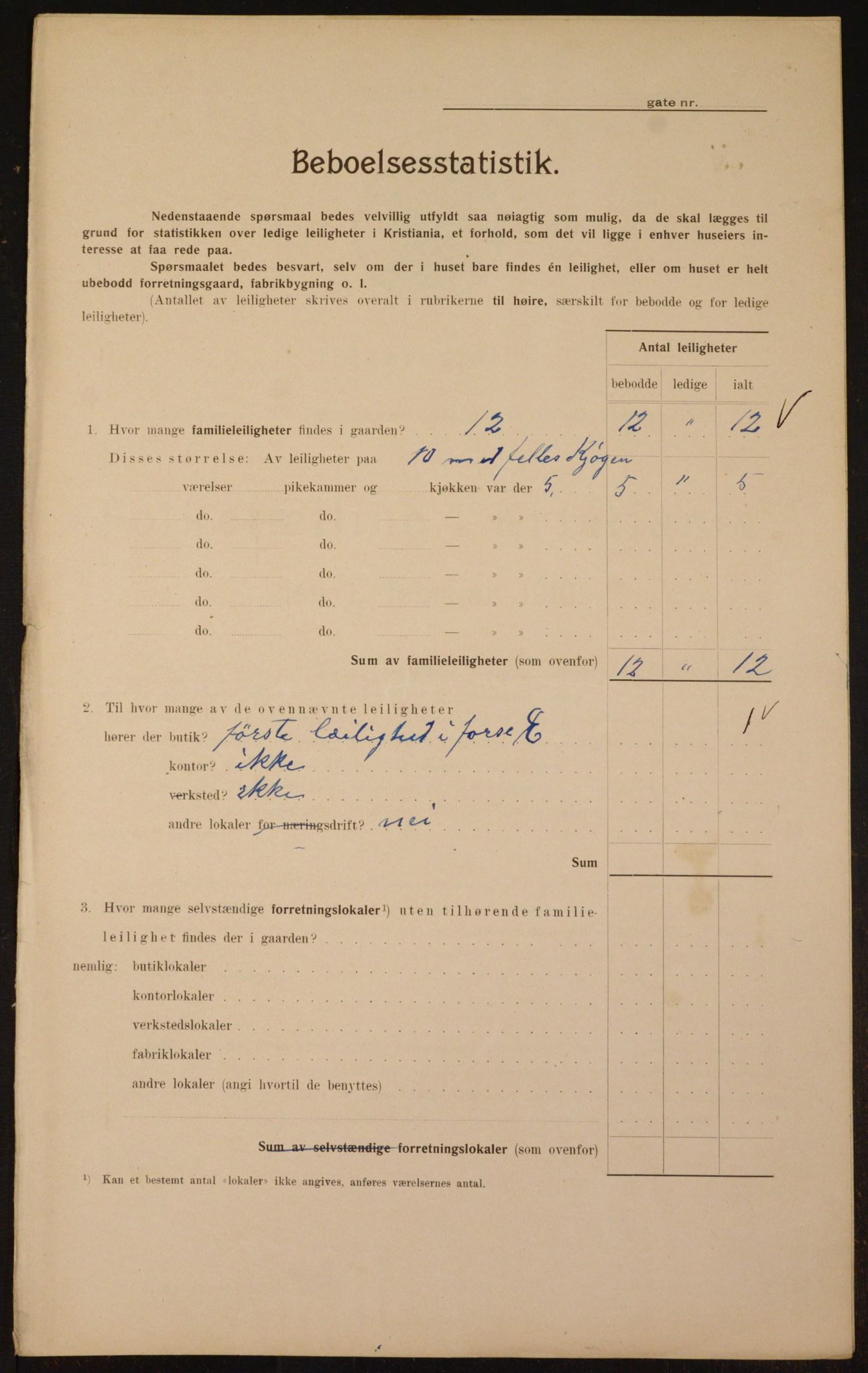 OBA, Municipal Census 1910 for Kristiania, 1910, p. 51918