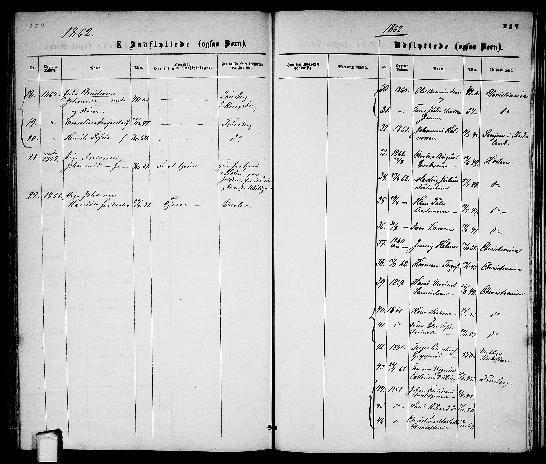 Moss prestekontor Kirkebøker, AV/SAO-A-2003/G/Ga/L0003: Parish register (copy) no. I 3, 1861-1872, p. 237