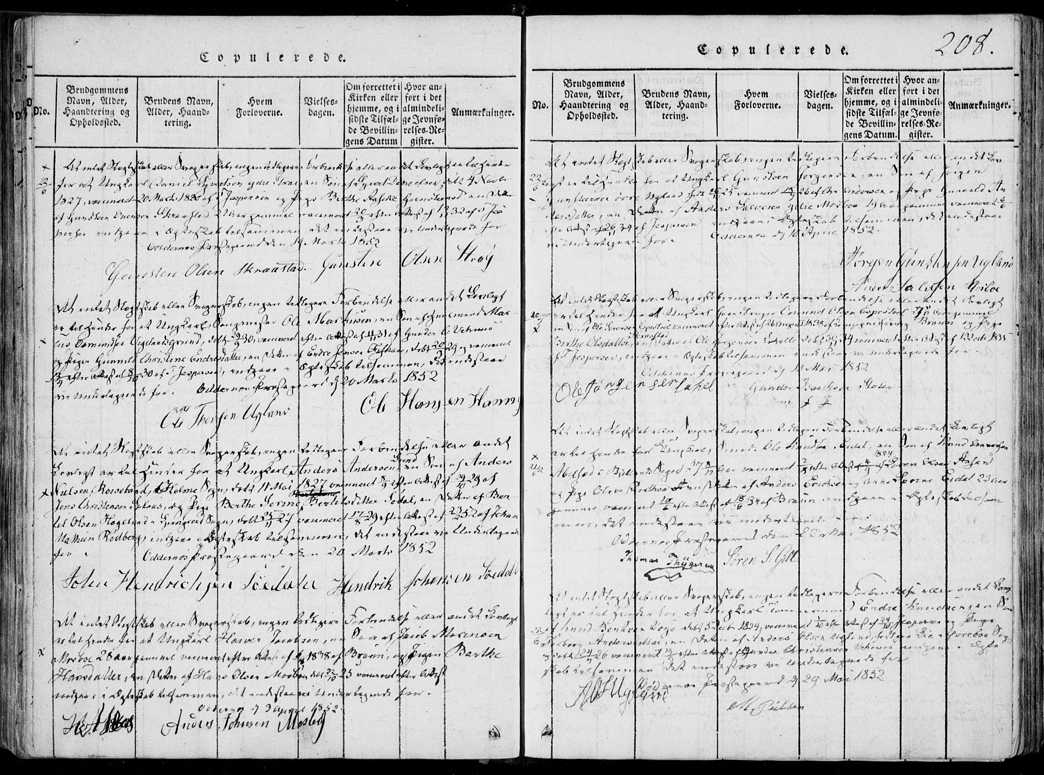 Oddernes sokneprestkontor, AV/SAK-1111-0033/F/Fa/Faa/L0005: Parish register (official) no. A 5, 1820-1838, p. 208