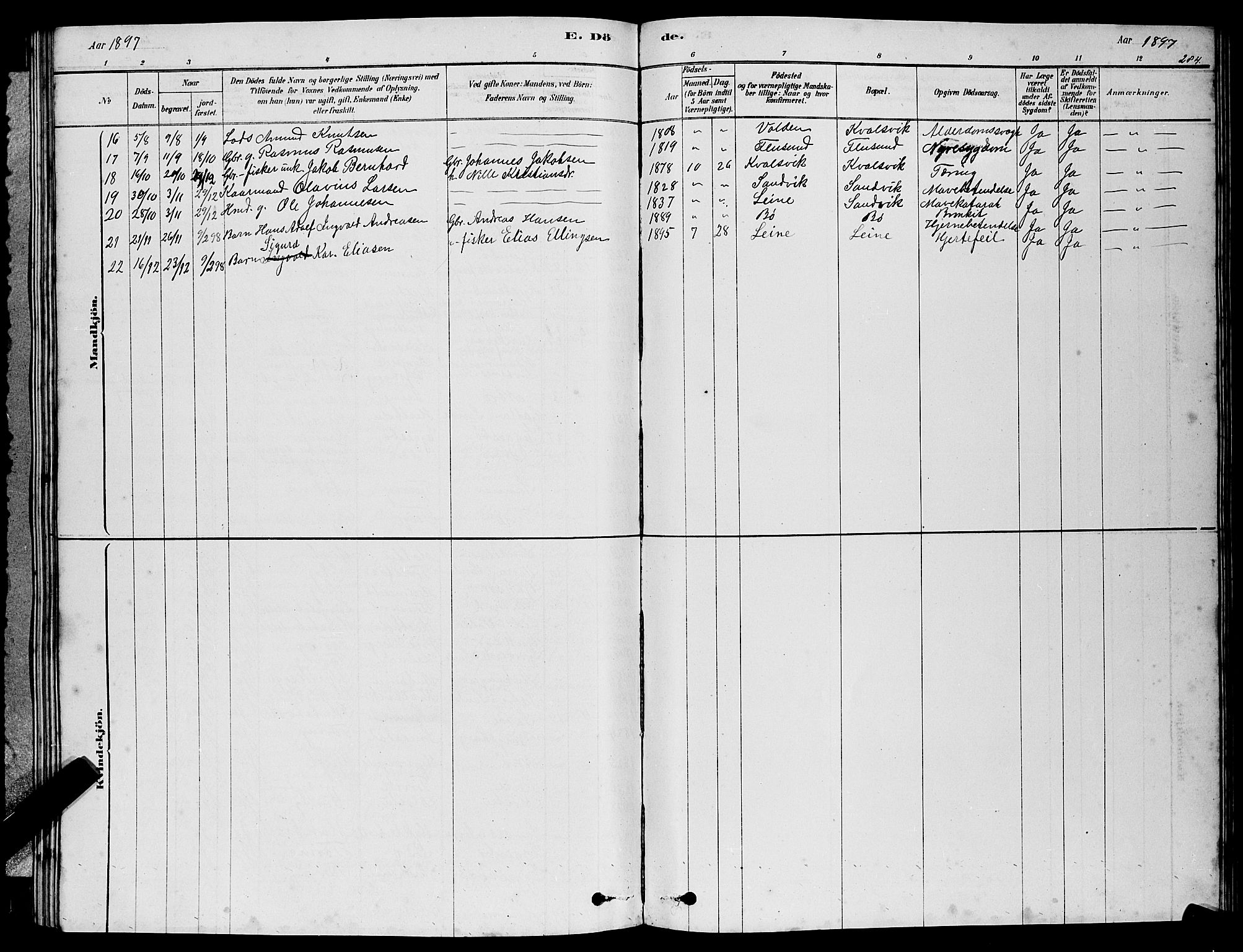 Ministerialprotokoller, klokkerbøker og fødselsregistre - Møre og Romsdal, AV/SAT-A-1454/507/L0081: Parish register (copy) no. 507C04, 1878-1898, p. 284