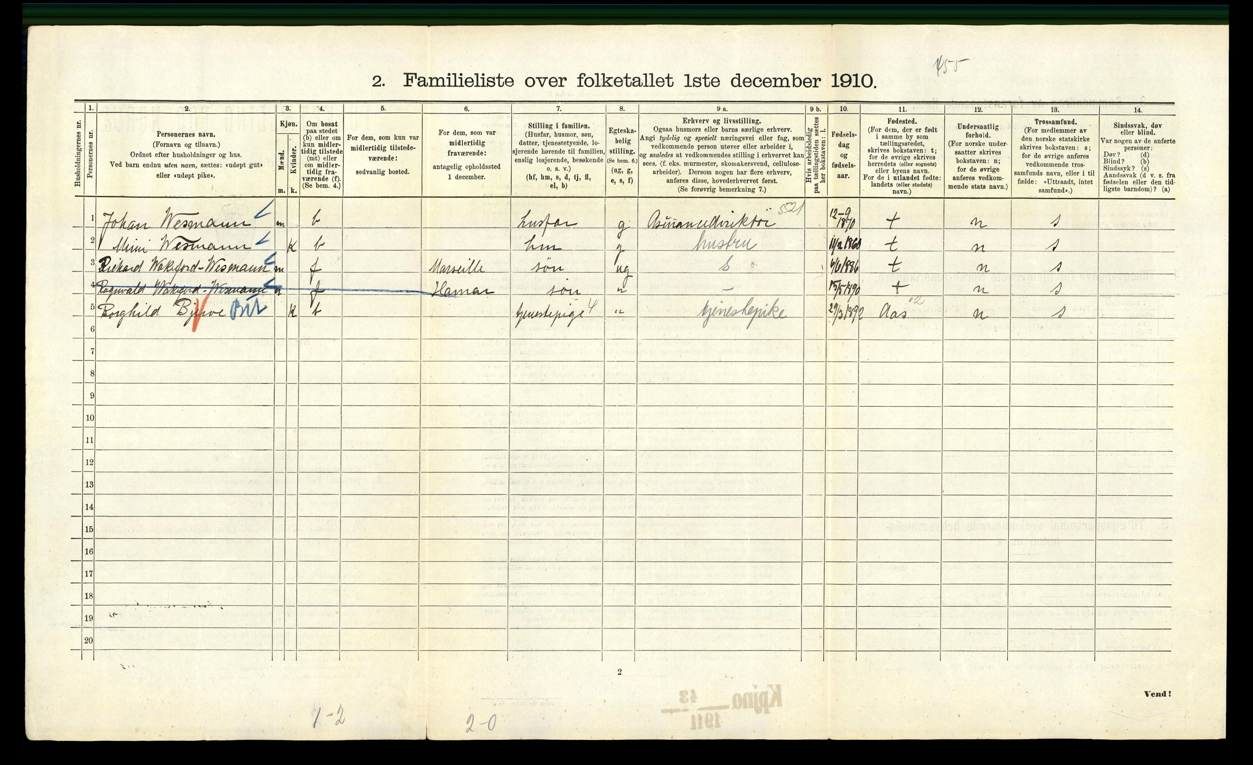 RA, 1910 census for Kristiania, 1910, p. 13482