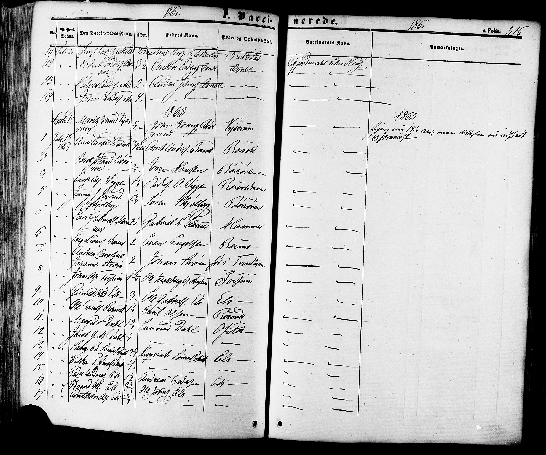 Ministerialprotokoller, klokkerbøker og fødselsregistre - Sør-Trøndelag, SAT/A-1456/665/L0772: Parish register (official) no. 665A07, 1856-1878, p. 516