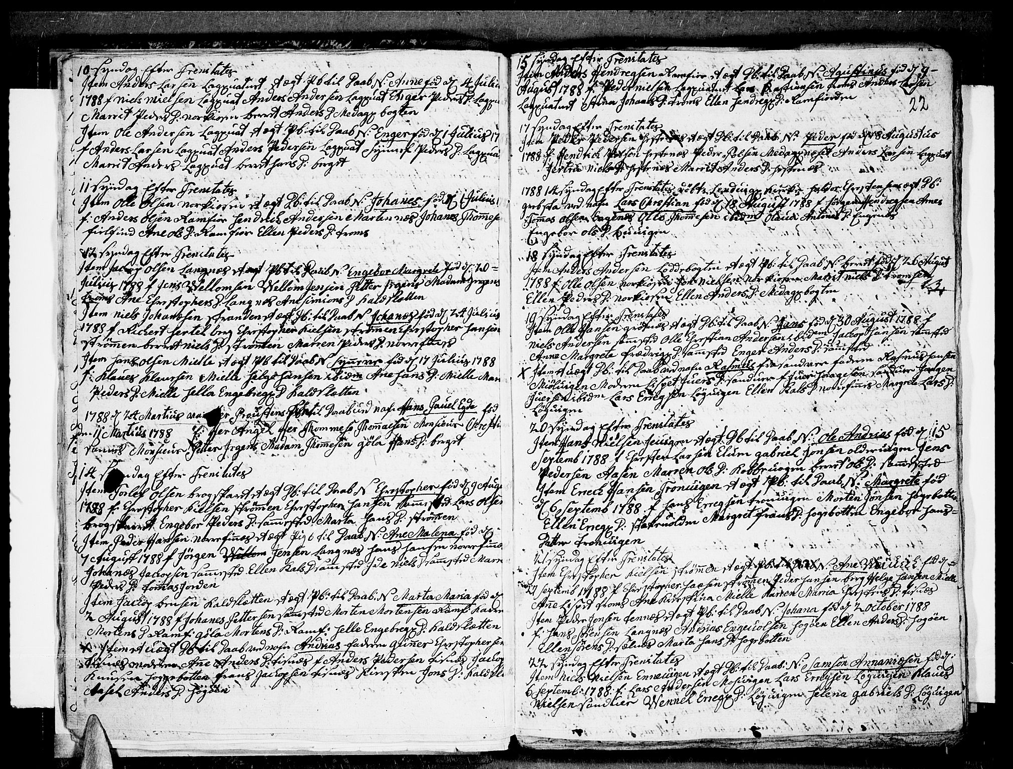 Tromsø sokneprestkontor/stiftsprosti/domprosti, AV/SATØ-S-1343/G/Ga/L0004kirke: Parish register (official) no. 4, 1787-1795, p. 22