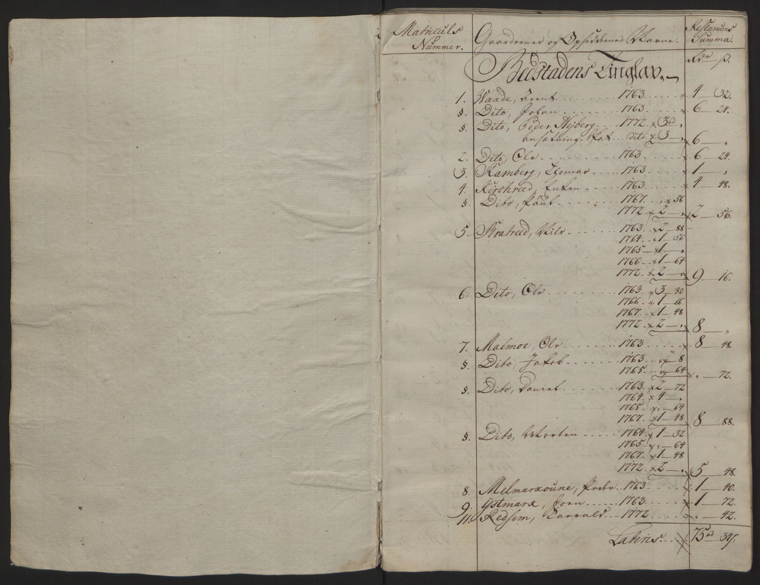 Rentekammeret inntil 1814, Reviderte regnskaper, Fogderegnskap, RA/EA-4092/R63/L4420: Ekstraskatten Inderøy, 1762-1772, p. 521