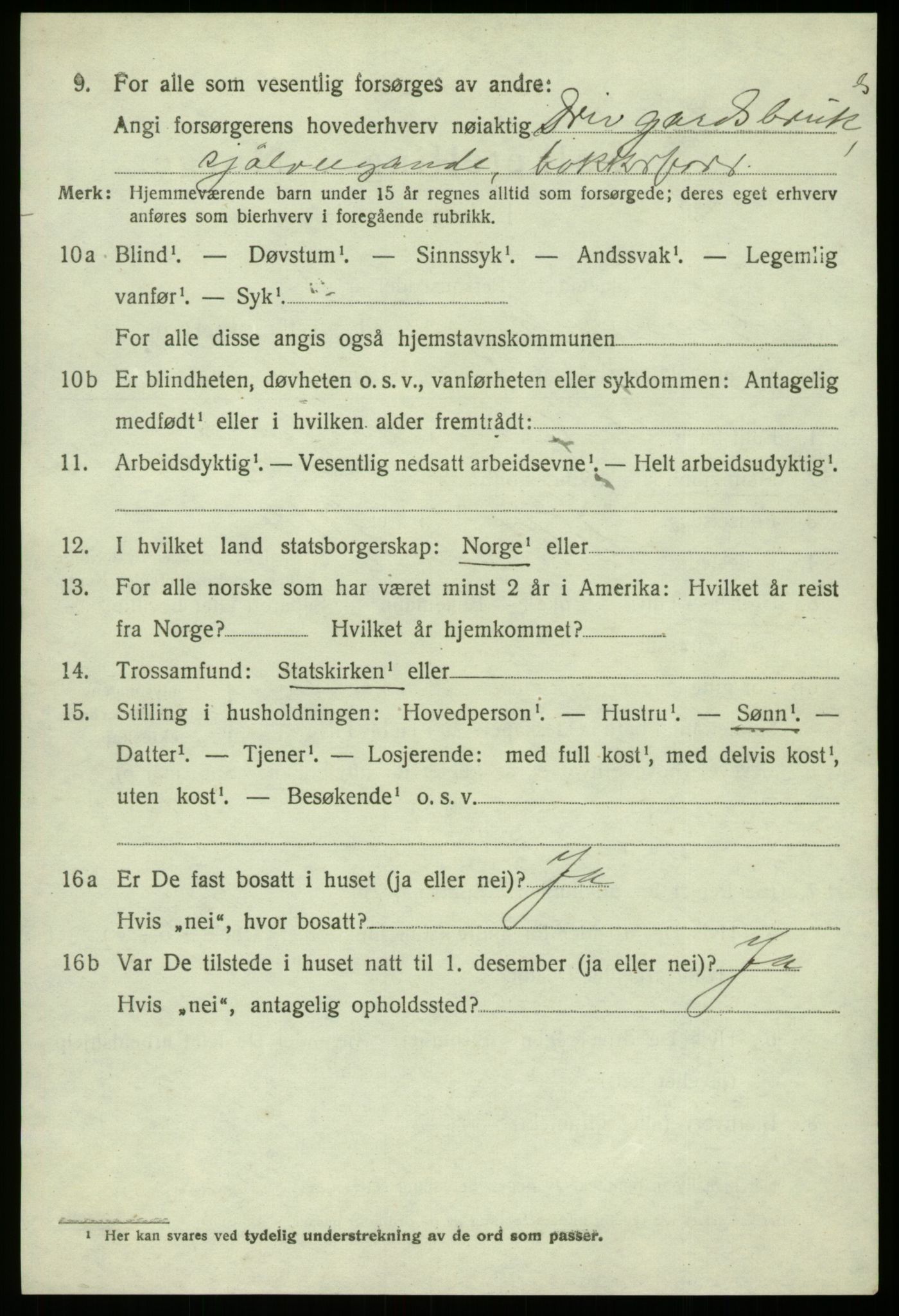 SAB, 1920 census for Strandvik, 1920, p. 3979