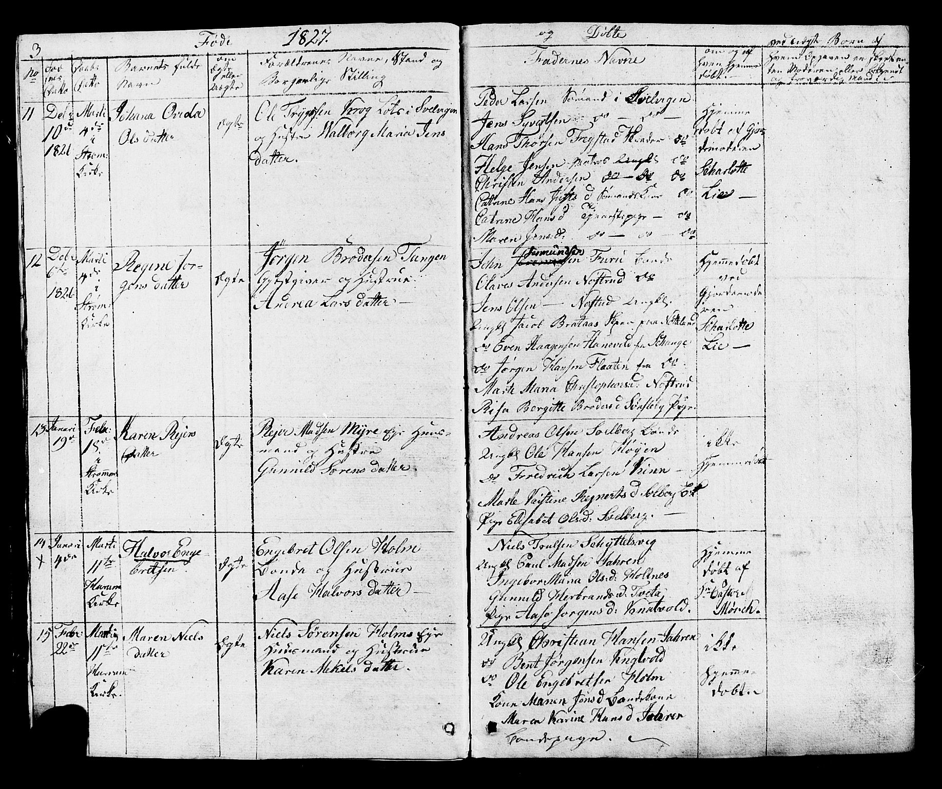 Hurum kirkebøker, AV/SAKO-A-229/G/Ga/L0002: Parish register (copy) no. I 2, 1827-1857, p. 3