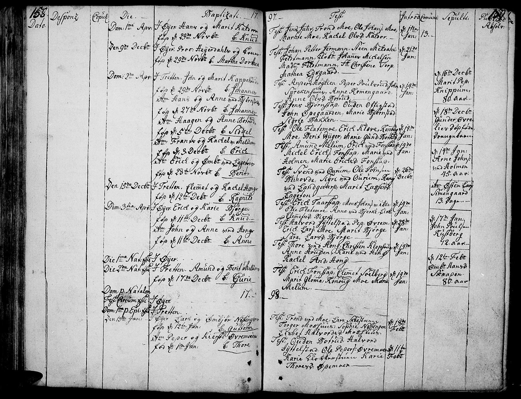 Øyer prestekontor, SAH/PREST-084/H/Ha/Haa/L0003: Parish register (official) no. 3, 1784-1824, p. 158-159