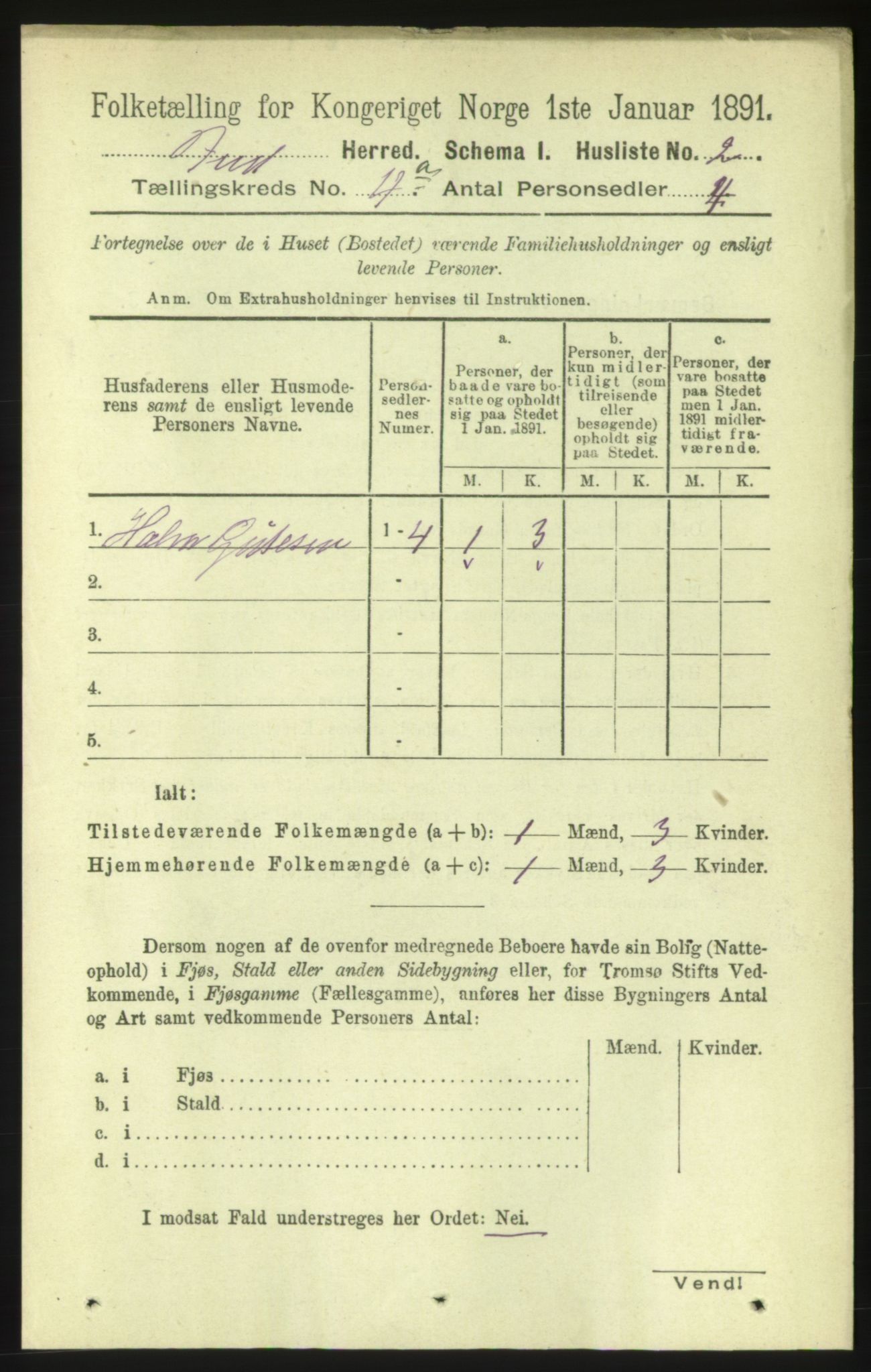 RA, 1891 census for 1549 Bud, 1891, p. 2065