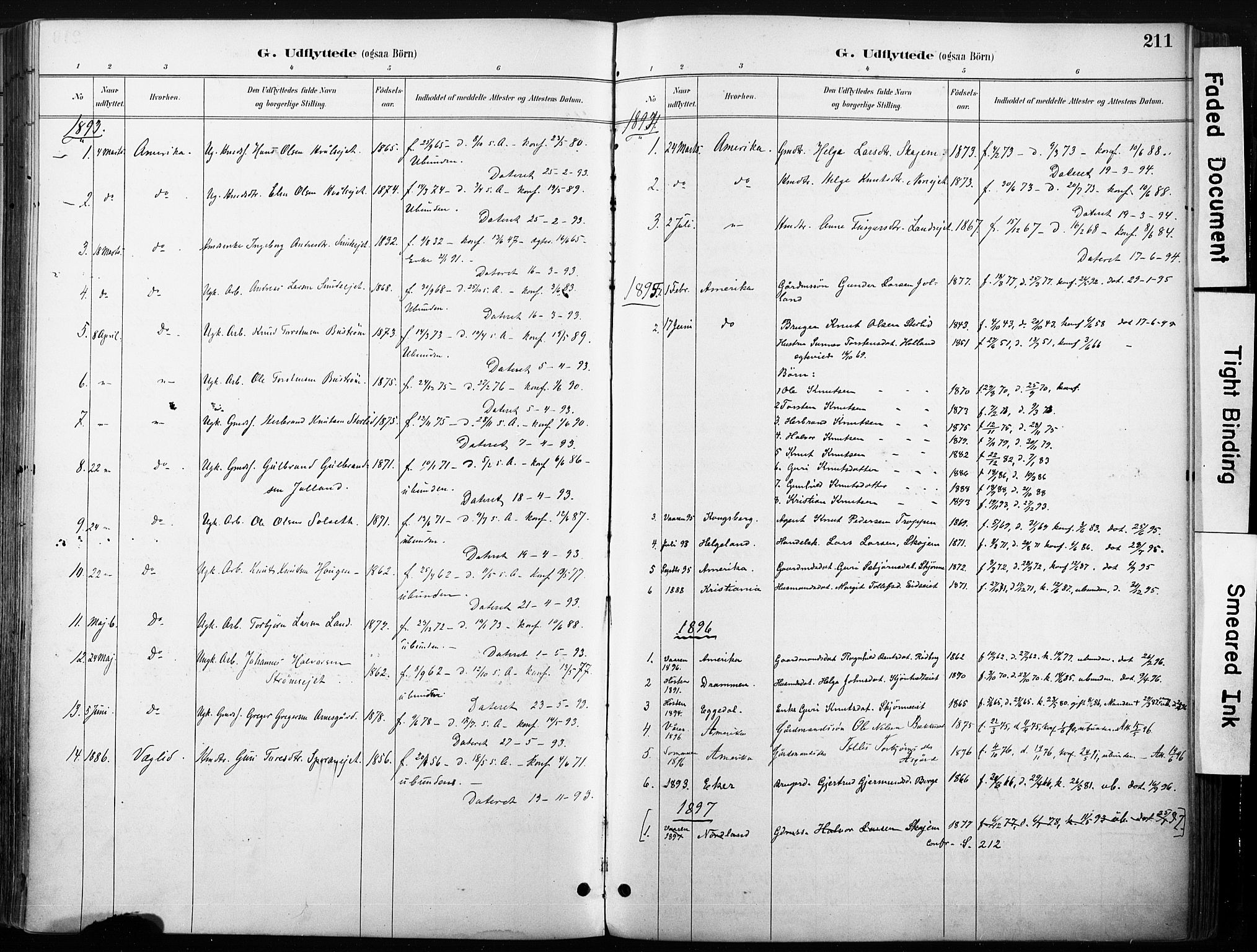 Nore kirkebøker, SAKO/A-238/F/Fb/L0002: Parish register (official) no. II 2, 1886-1906, p. 211