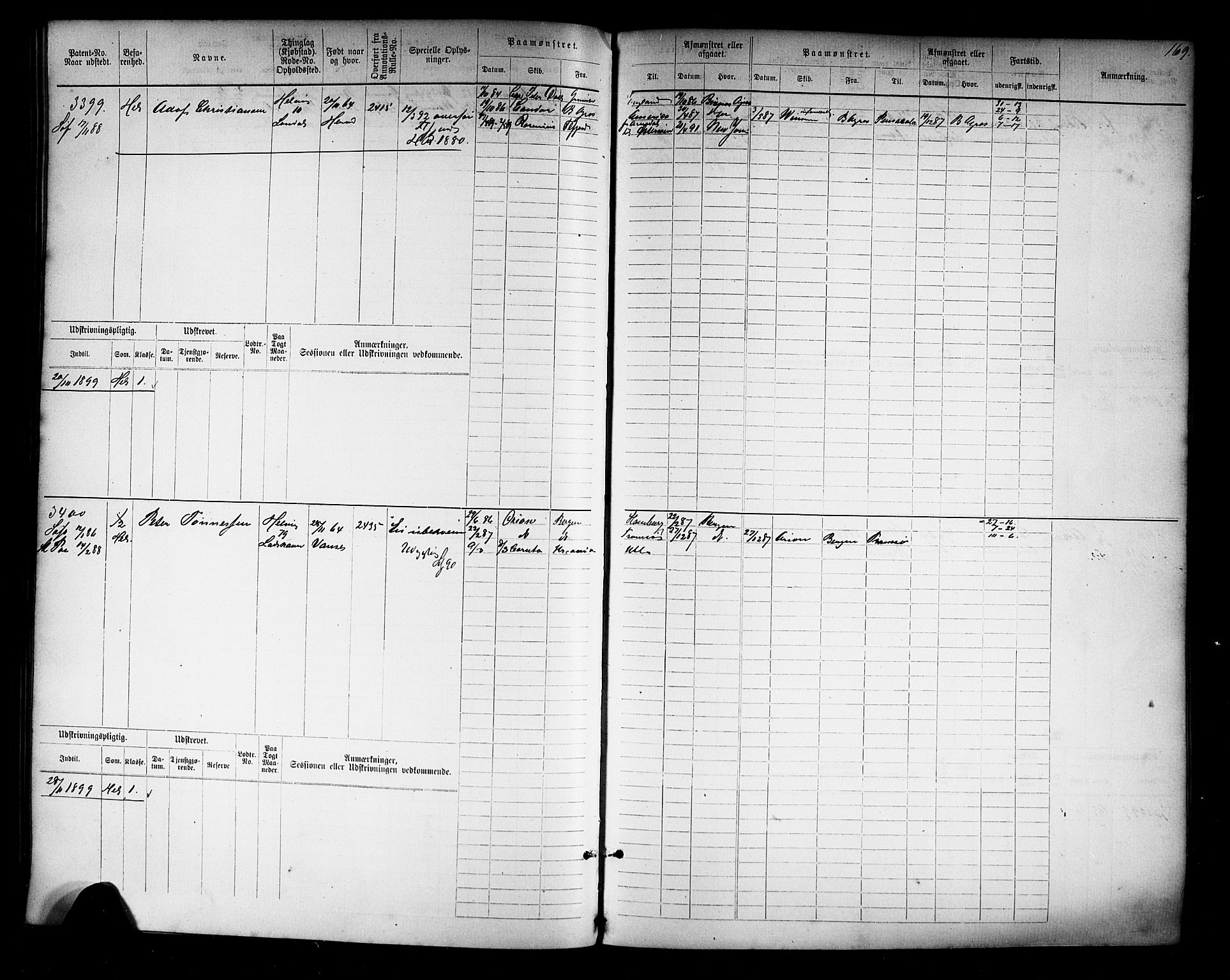 Farsund mønstringskrets, AV/SAK-2031-0017/F/Fb/L0019: Hovedrulle nr 3067-3832, Z-11, 1882-1922, p. 173