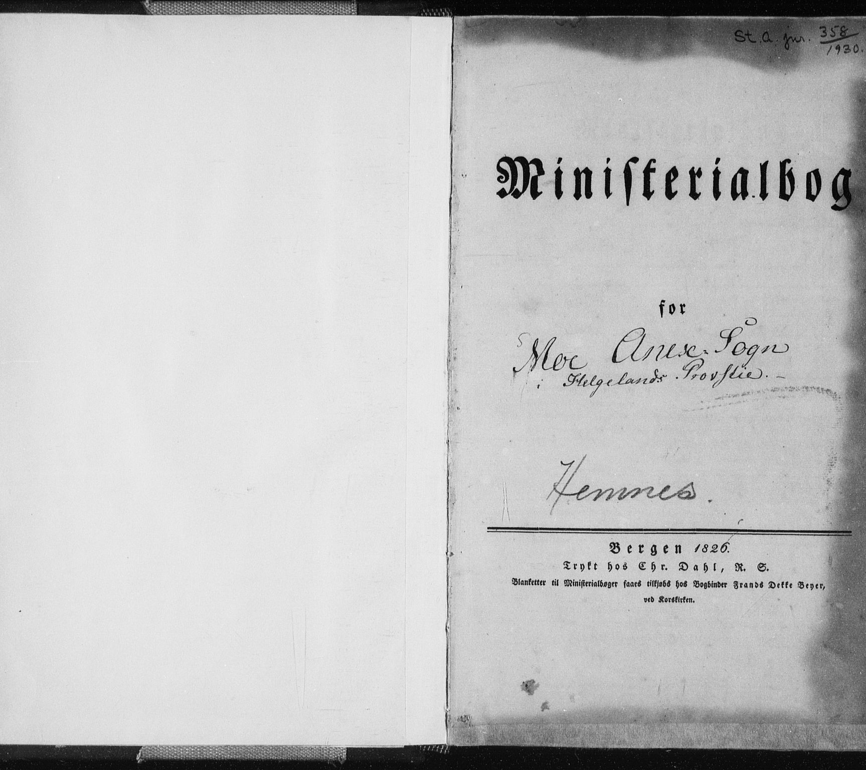 Ministerialprotokoller, klokkerbøker og fødselsregistre - Nordland, SAT/A-1459/827/L0390: Parish register (official) no. 827A02, 1826-1841