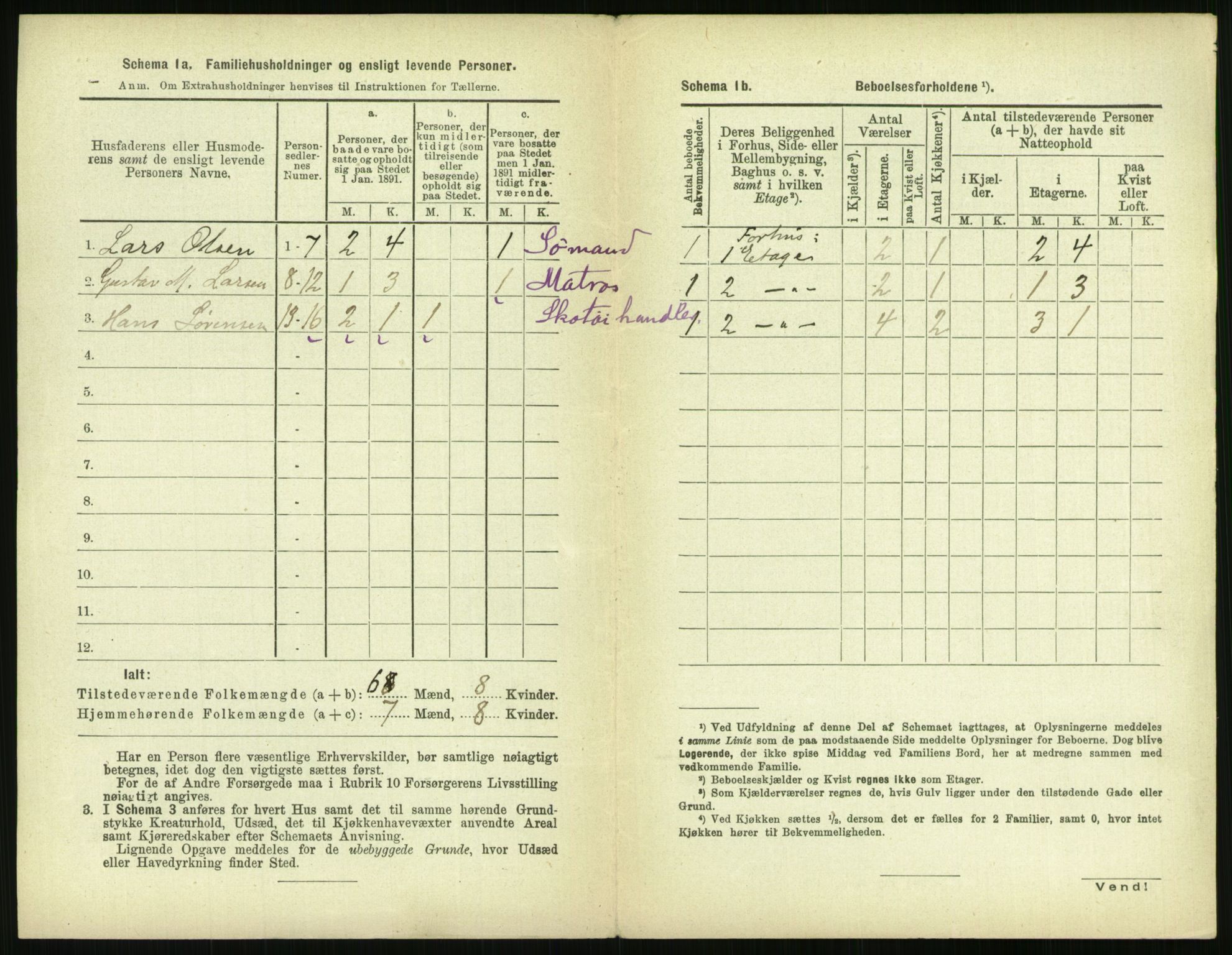 RA, 1891 census for 0802 Langesund, 1891, p. 275