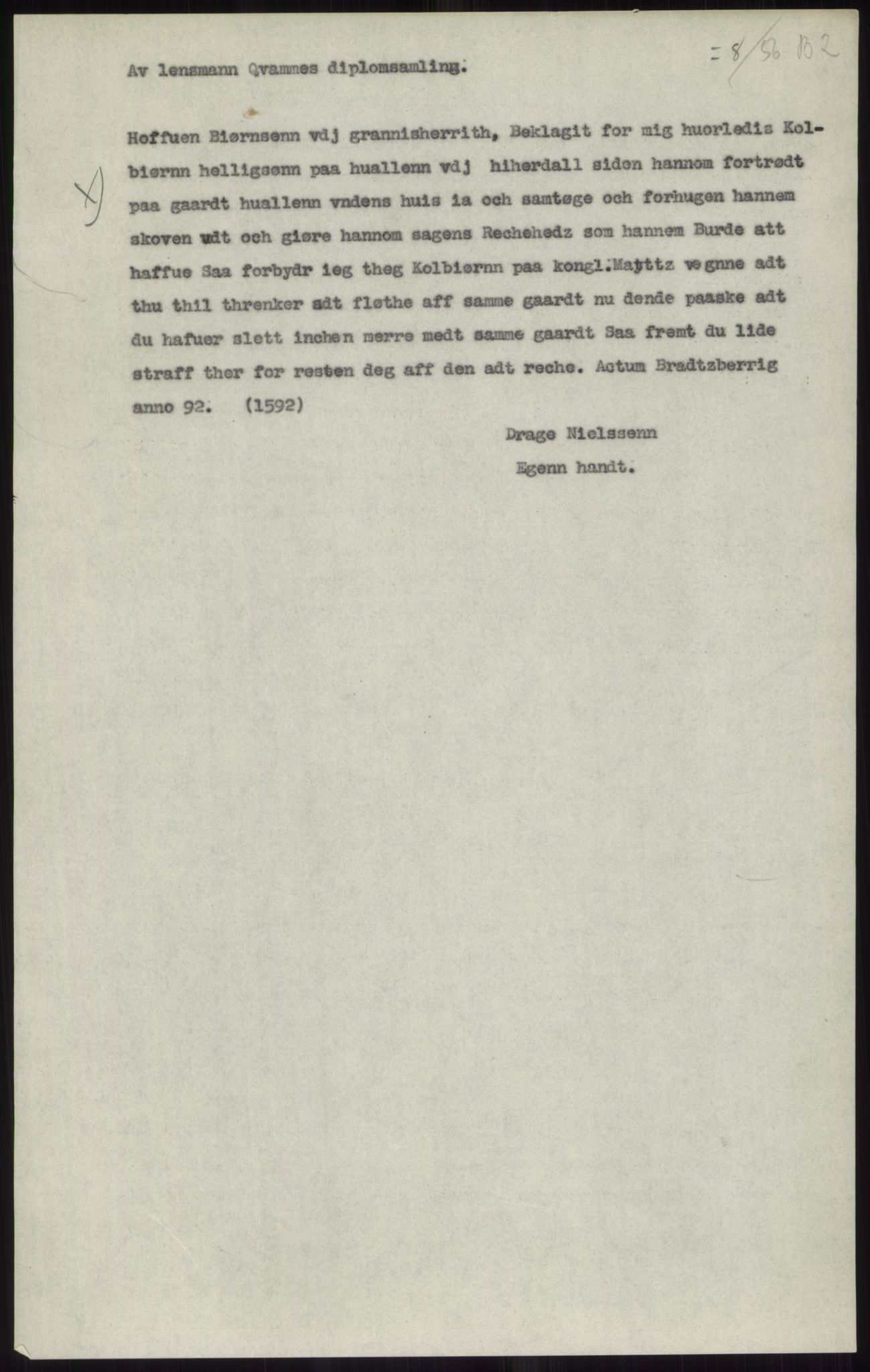 Samlinger til kildeutgivelse, Diplomavskriftsamlingen, AV/RA-EA-4053/H/Ha, p. 1845