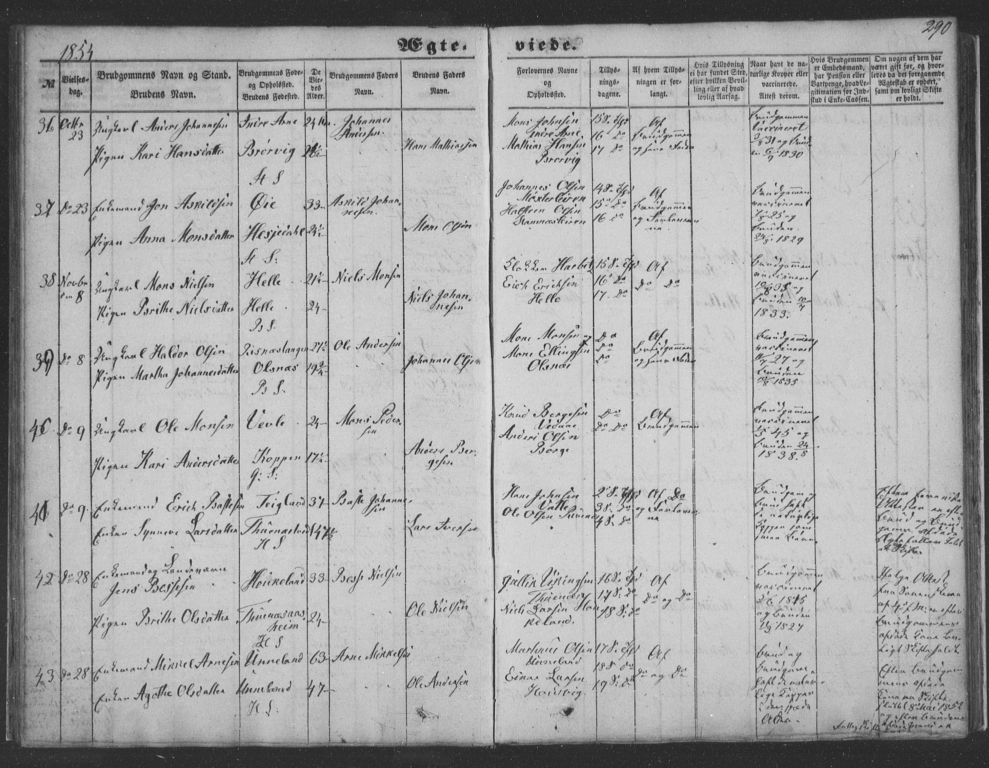 Haus sokneprestembete, SAB/A-75601/H/Haa: Parish register (official) no. A 16 II, 1848-1857, p. 290