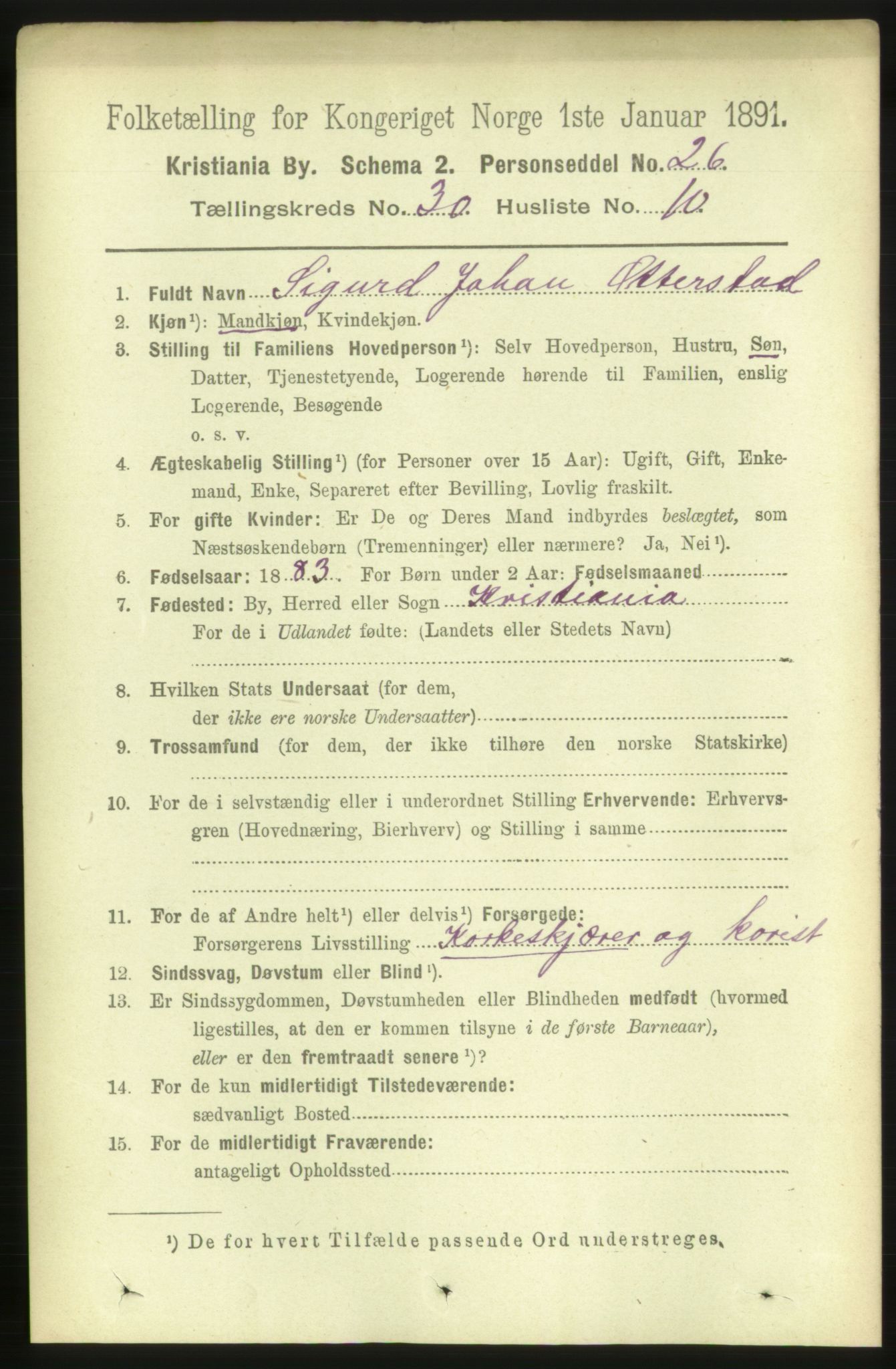 RA, 1891 census for 0301 Kristiania, 1891, p. 15821