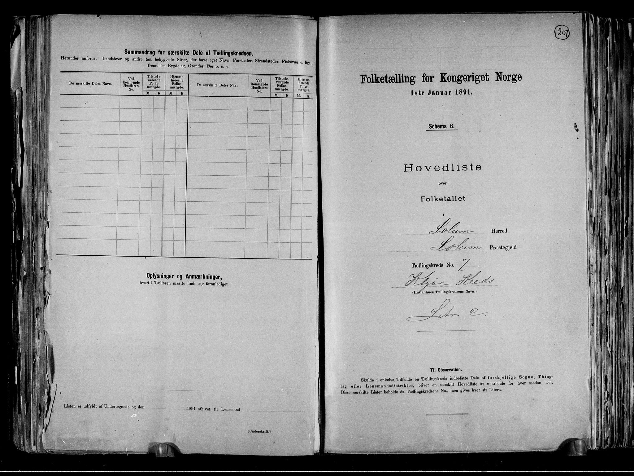 RA, 1891 census for 0818 Solum, 1891, p. 22