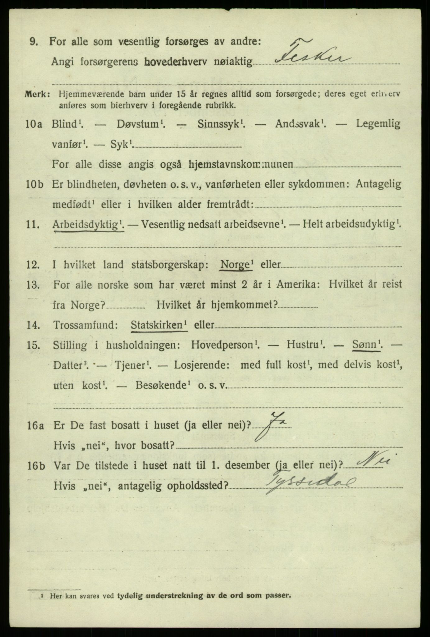 SAB, 1920 census for Eidfjord, 1920, p. 1753