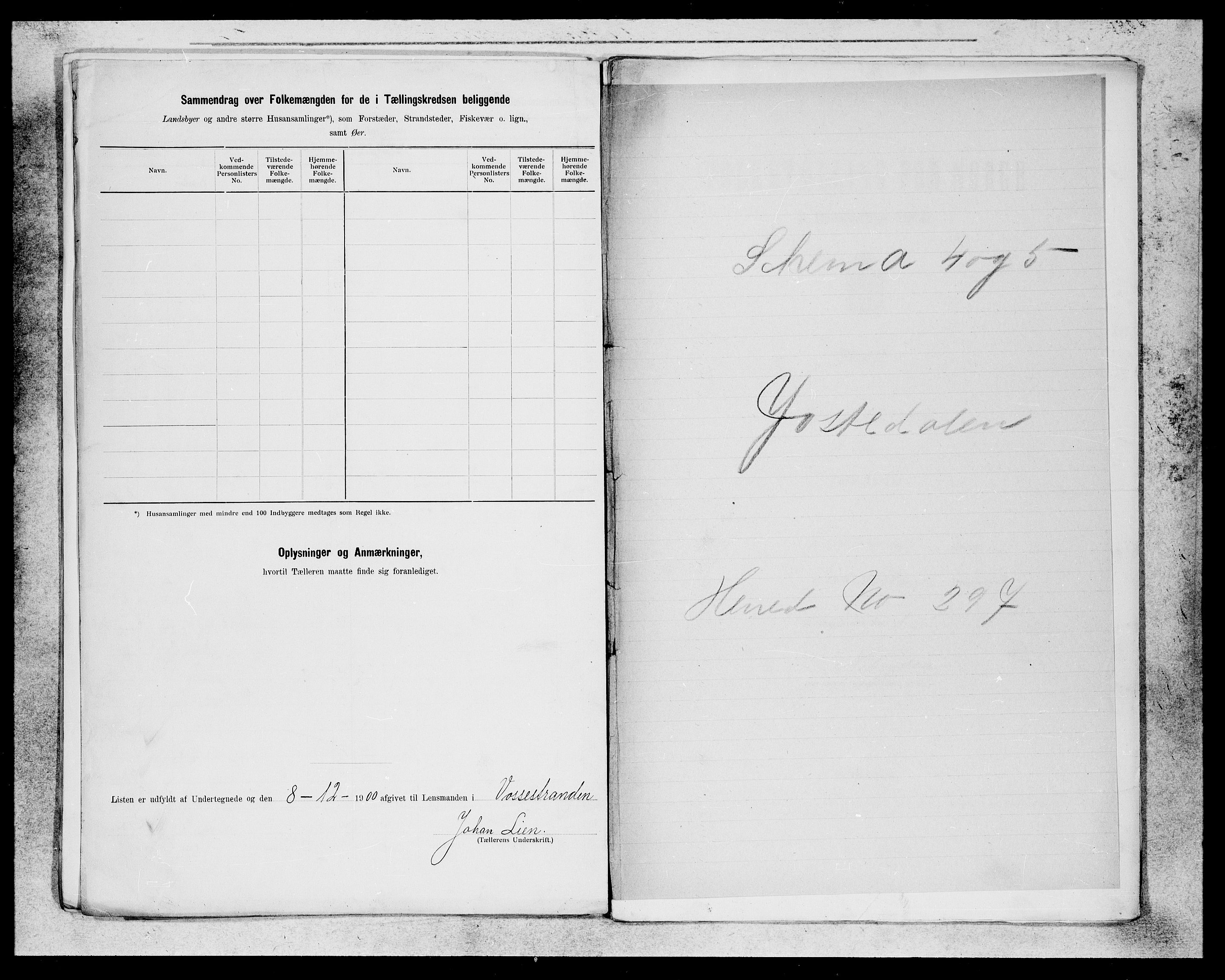 SAB, 1900 census for Vossestrand, 1900, p. 13