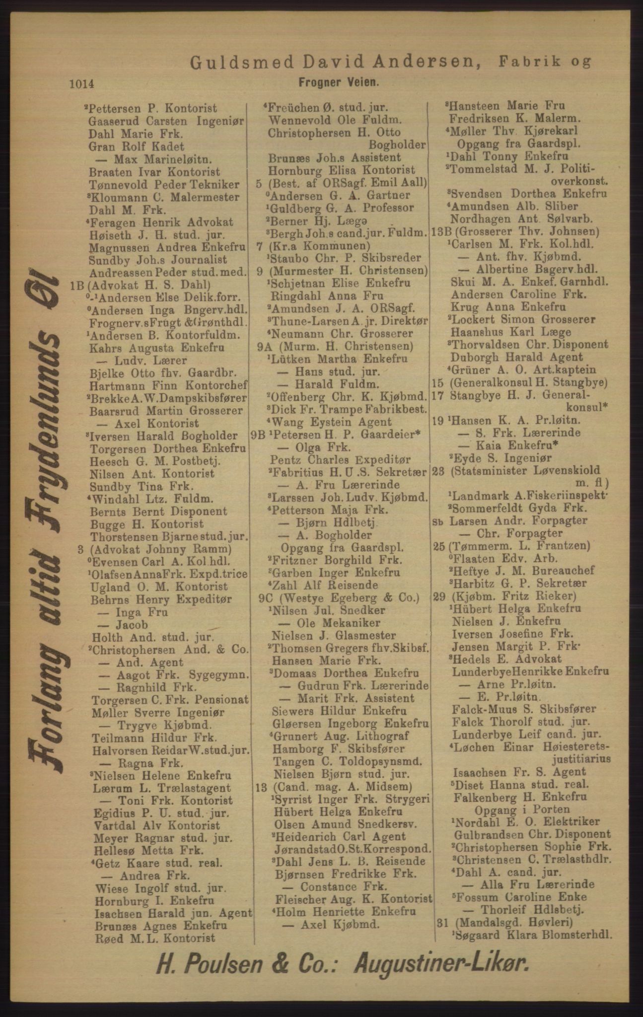 Kristiania/Oslo adressebok, PUBL/-, 1906, p. 1014