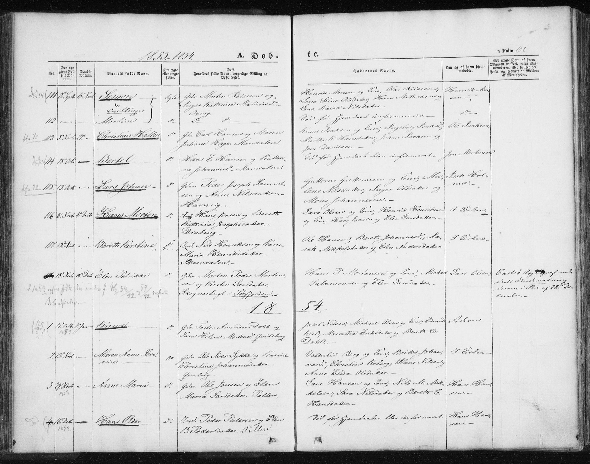 Lyngen sokneprestembete, SATØ/S-1289/H/He/Hea/L0004kirke: Parish register (official) no. 4, 1839-1858, p. 102