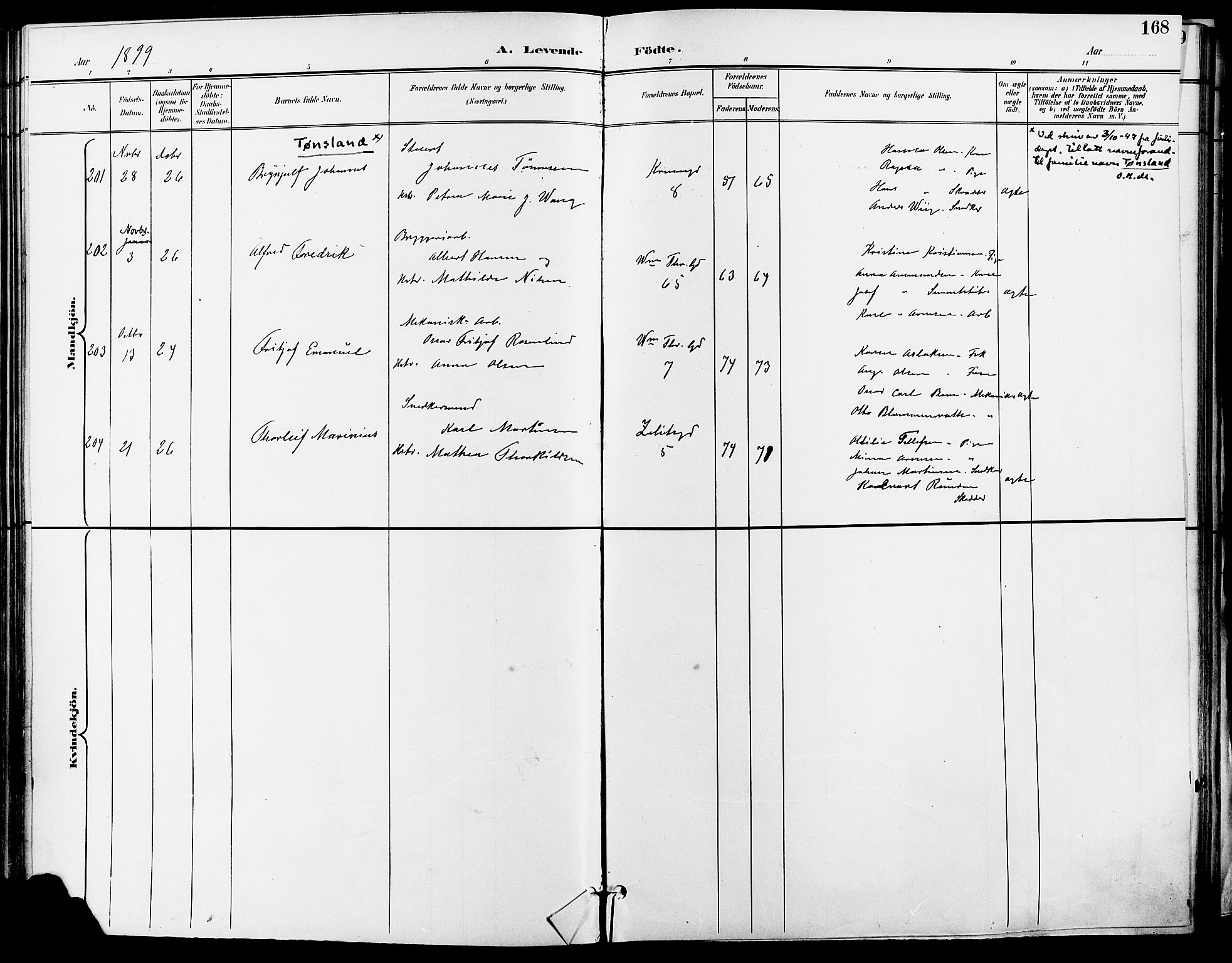 Gamle Aker prestekontor Kirkebøker, AV/SAO-A-10617a/F/L0011: Parish register (official) no. 11, 1896-1901, p. 168