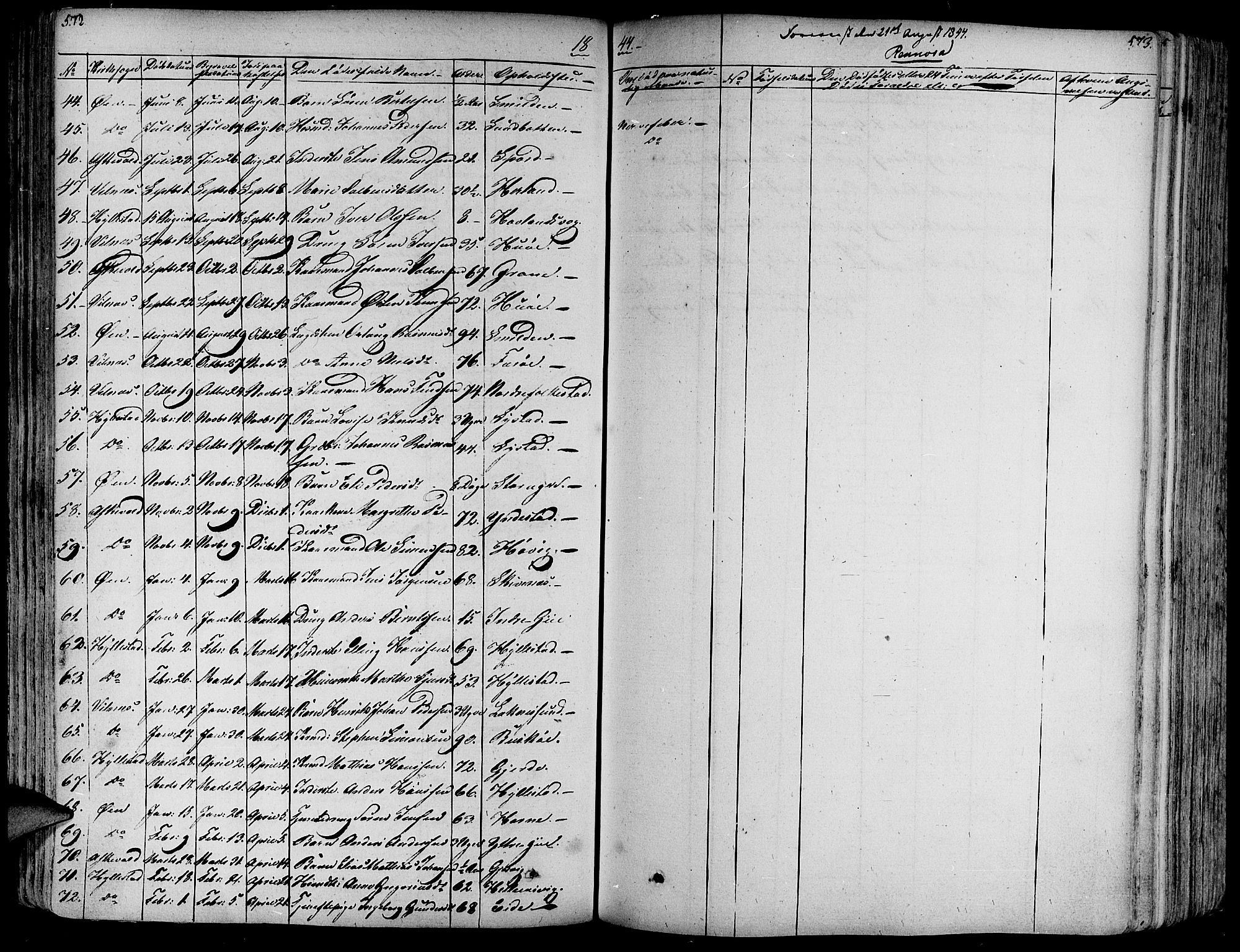 Askvoll sokneprestembete, AV/SAB-A-79501/H/Haa/Haaa/L0010: Parish register (official) no. A 10, 1821-1844, p. 572-573