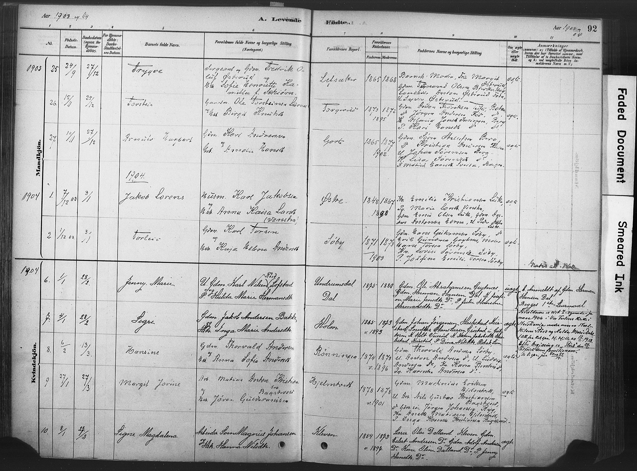 Våle kirkebøker, SAKO/A-334/F/Fa/L0011: Parish register (official) no. I 11, 1878-1906, p. 92