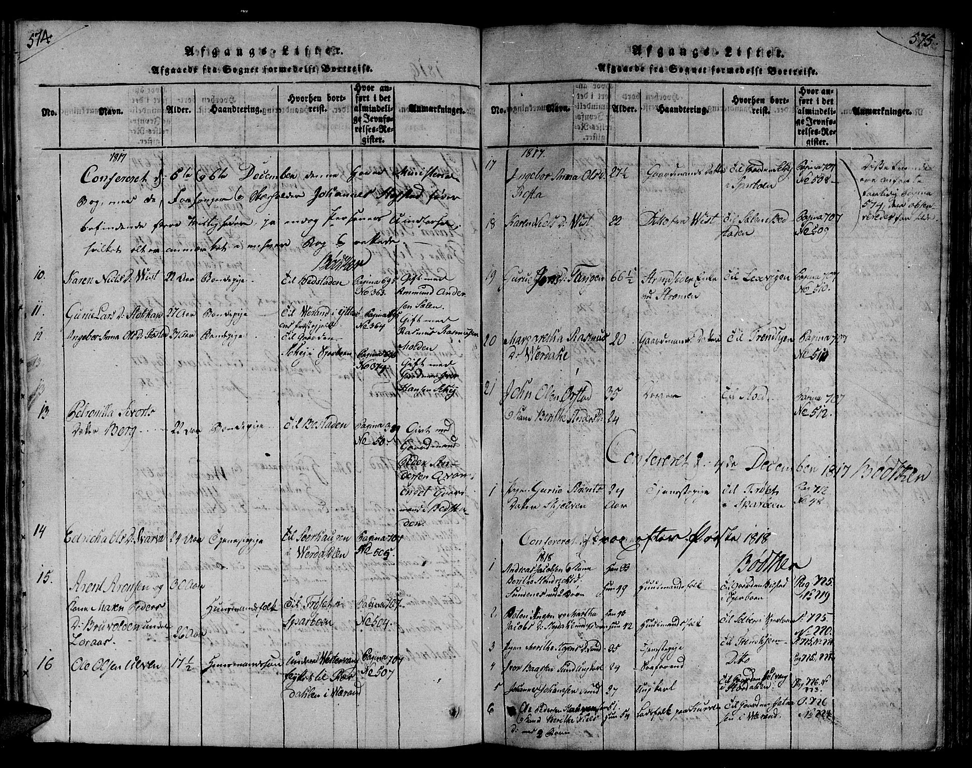 Ministerialprotokoller, klokkerbøker og fødselsregistre - Nord-Trøndelag, SAT/A-1458/730/L0275: Parish register (official) no. 730A04, 1816-1822, p. 574-575