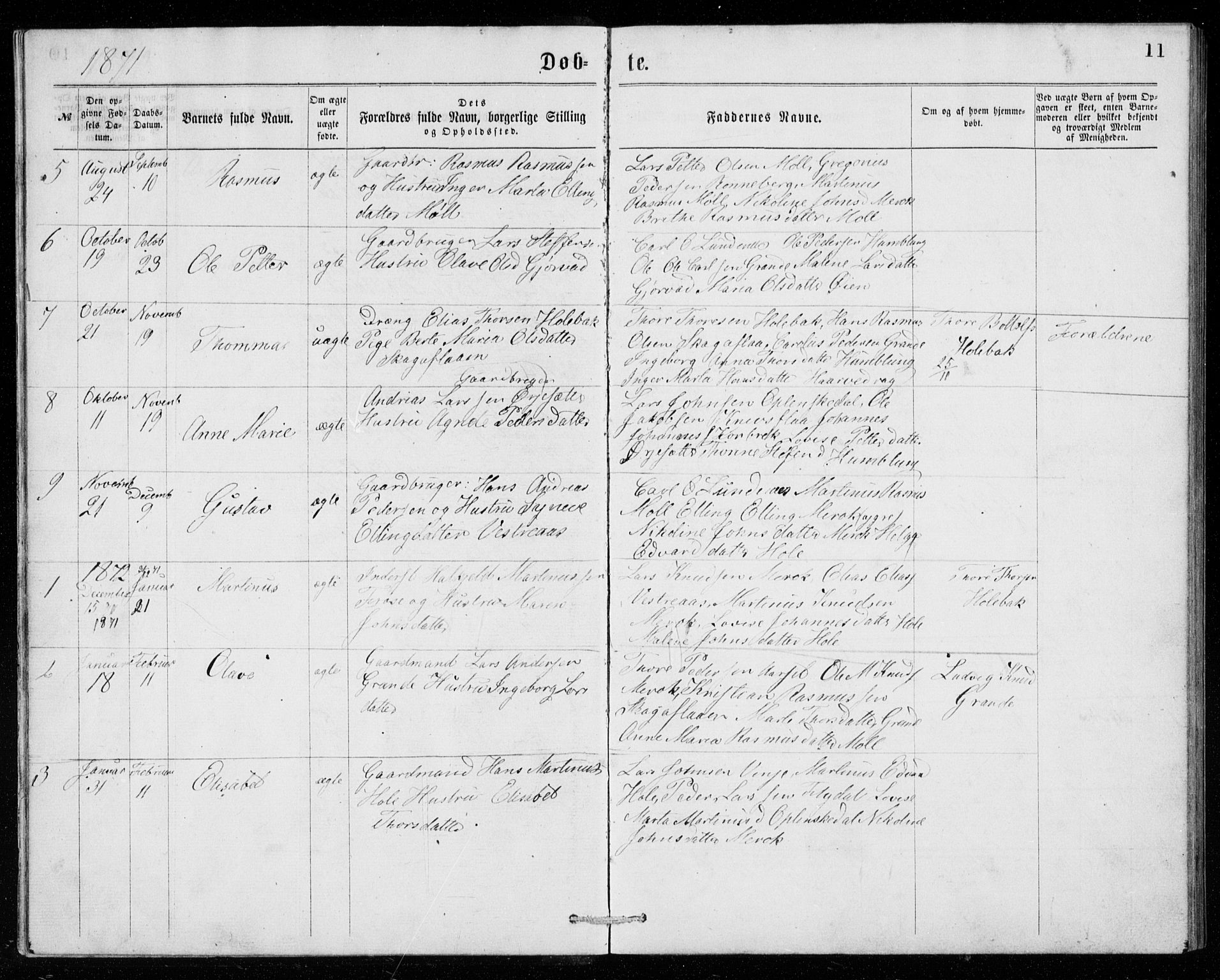 Ministerialprotokoller, klokkerbøker og fødselsregistre - Møre og Romsdal, SAT/A-1454/518/L0235: Parish register (copy) no. 518C02, 1867-1888, p. 11