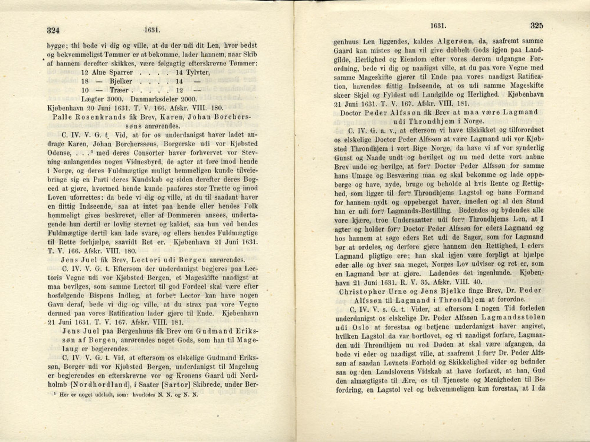 Publikasjoner utgitt av Det Norske Historiske Kildeskriftfond, PUBL/-/-/-: Norske Rigs-Registranter, bind 6, 1628-1634, p. 324-325