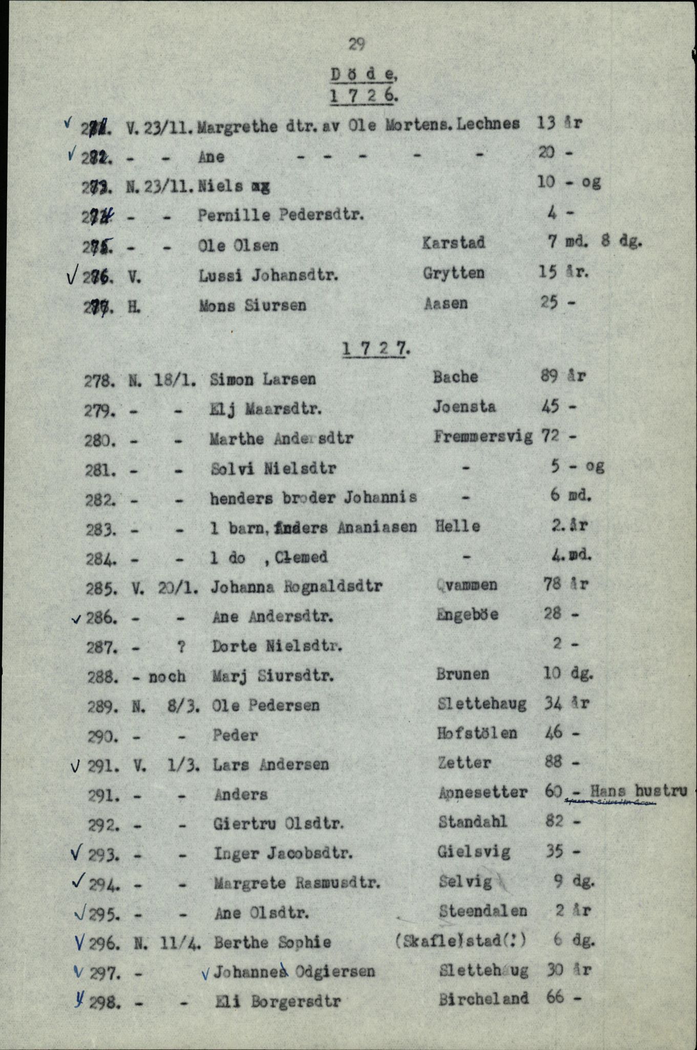 Samling av fulltekstavskrifter, SAB/FULLTEKST/B/14/0006: Førde sokneprestembete, ministerialbok nr. A 1, 1720-1727, p. 30