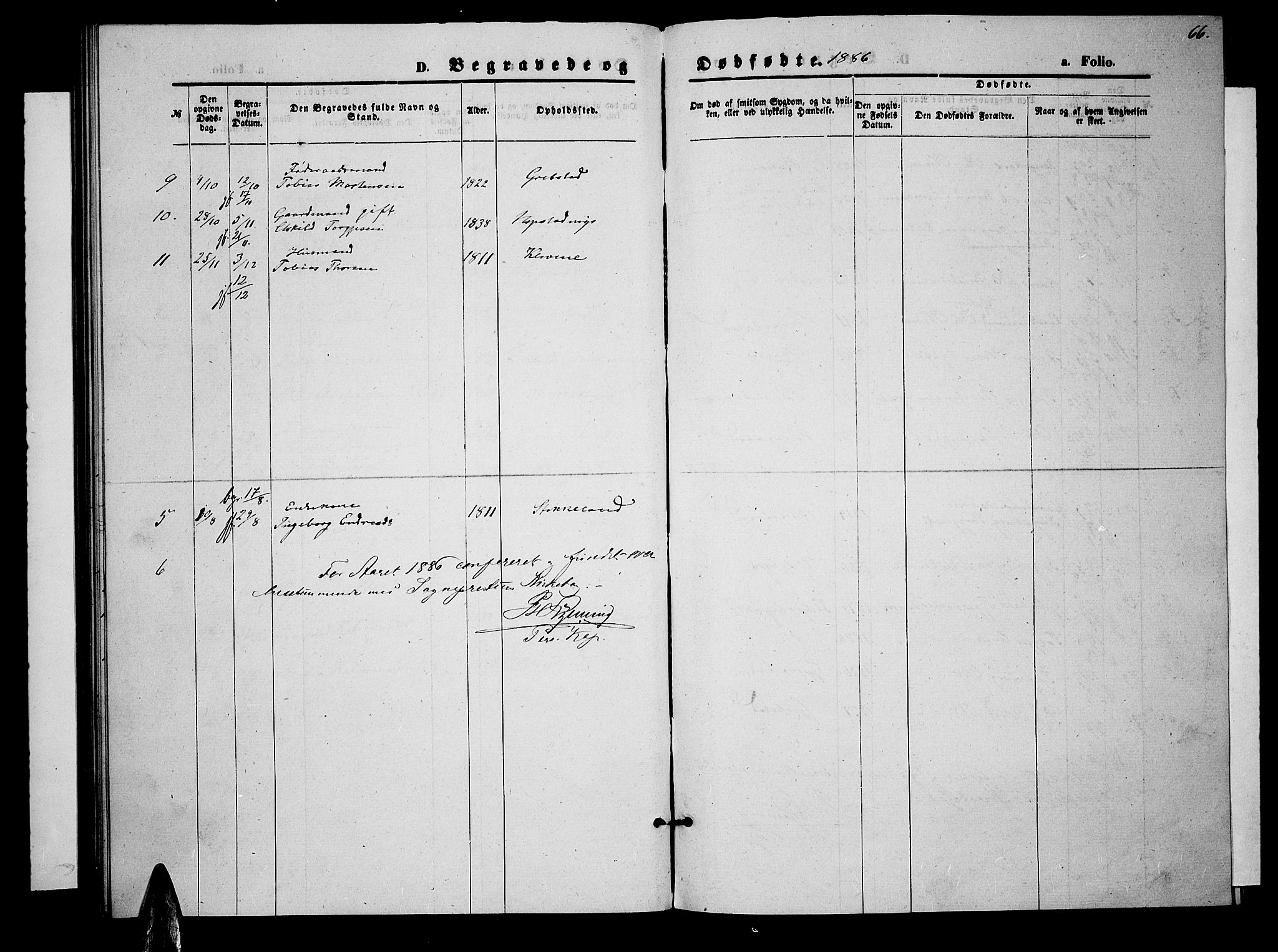 Søgne sokneprestkontor, SAK/1111-0037/F/Fb/Fba/L0003: Parish register (copy) no. B 3, 1874-1887, p. 66
