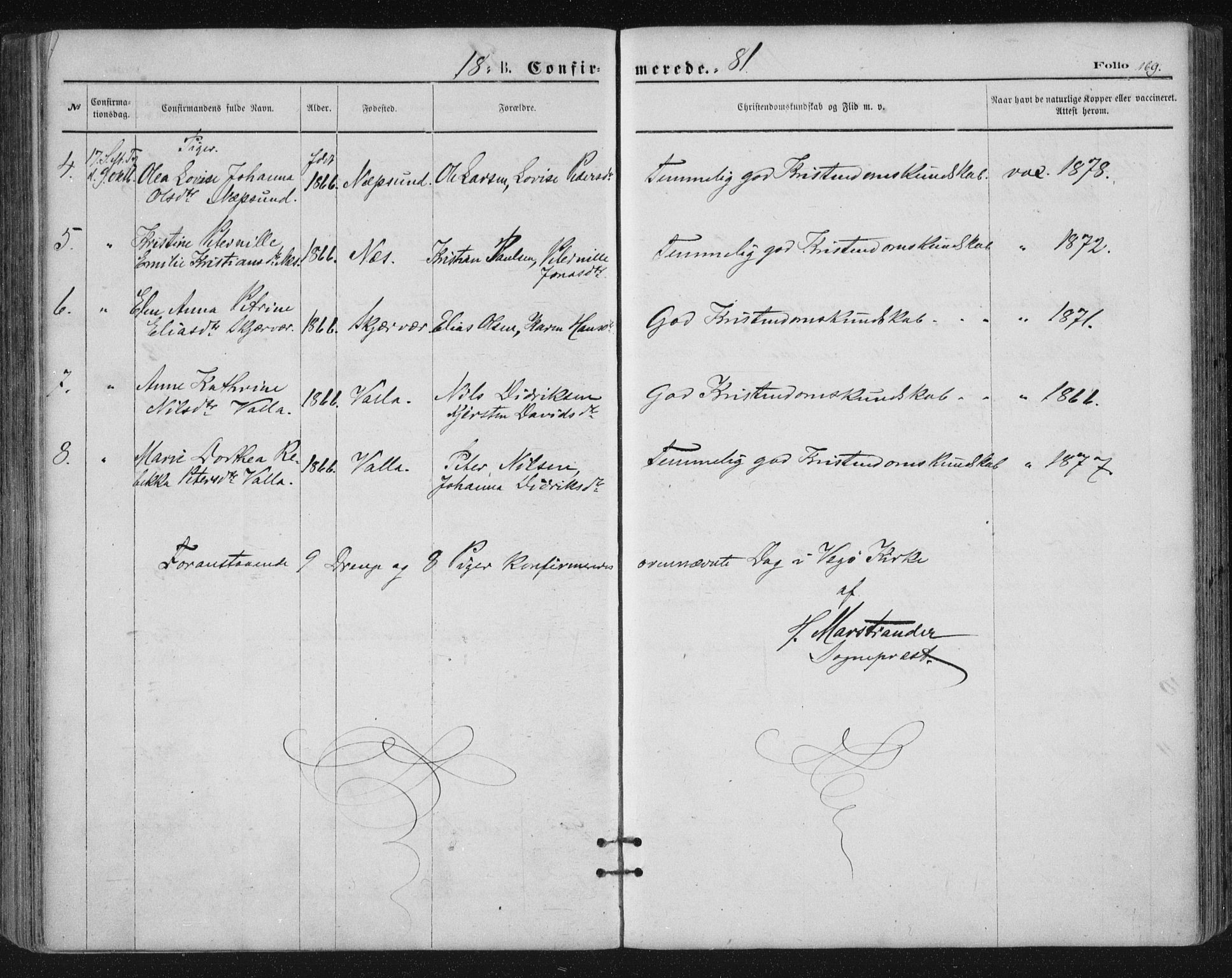 Ministerialprotokoller, klokkerbøker og fødselsregistre - Nordland, SAT/A-1459/816/L0241: Parish register (official) no. 816A07, 1870-1885, p. 169