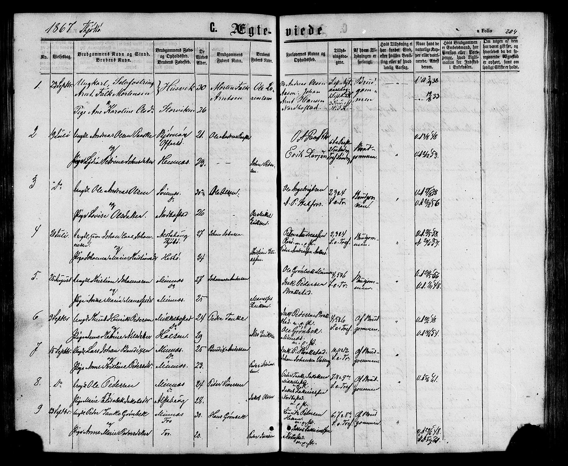 Ministerialprotokoller, klokkerbøker og fødselsregistre - Nordland, AV/SAT-A-1459/817/L0262: Parish register (official) no. 817A03/ 1, 1862-1877, p. 204