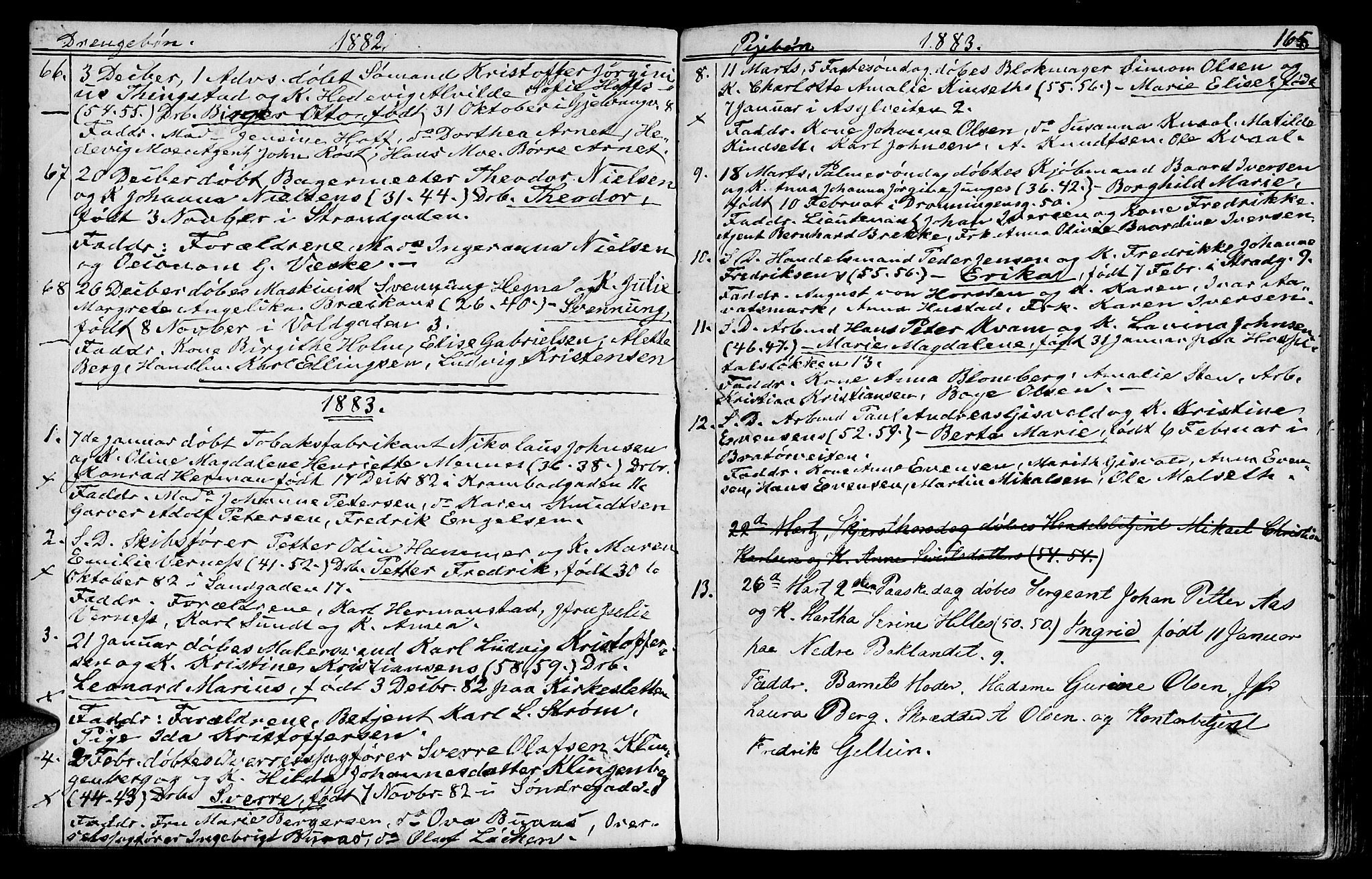 Ministerialprotokoller, klokkerbøker og fødselsregistre - Sør-Trøndelag, SAT/A-1456/602/L0142: Parish register (copy) no. 602C10, 1872-1894, p. 165