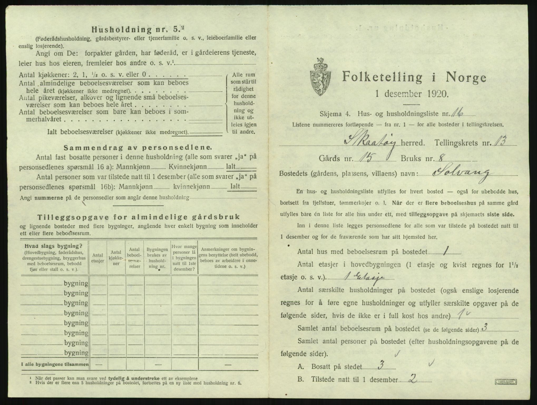 SAKO, 1920 census for Skåtøy, 1920, p. 1712